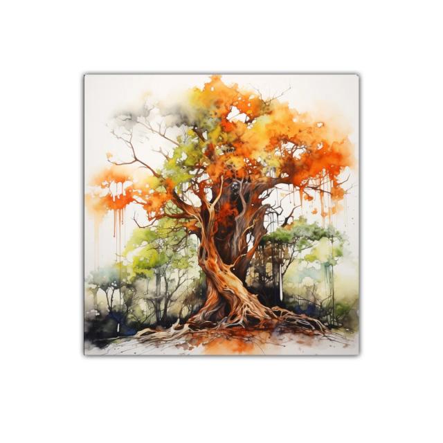 Árbol otoñal lleno de vida y color vibrante