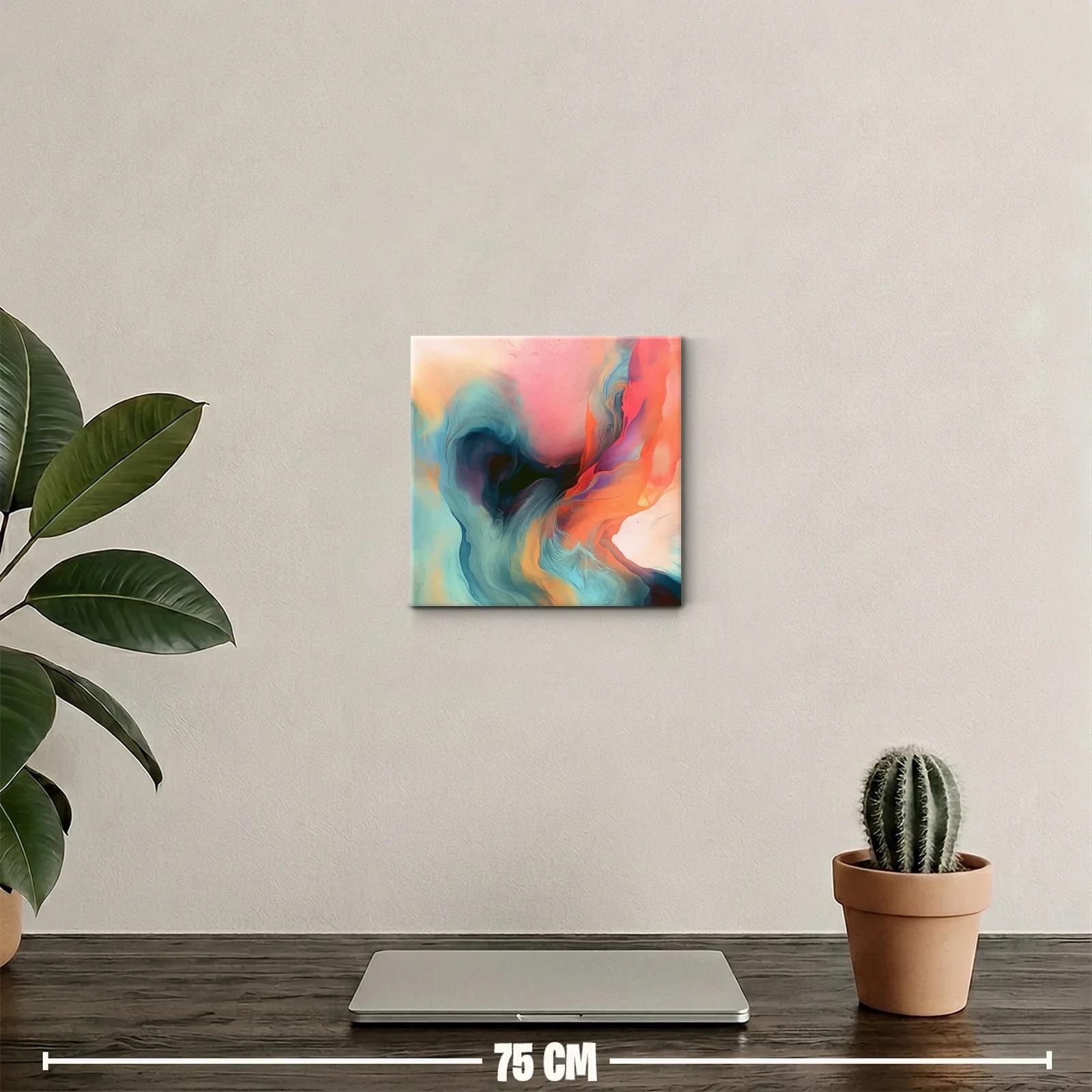 Composición abstracta con tonos cálidos y fríos vibrantes — miniatura 2