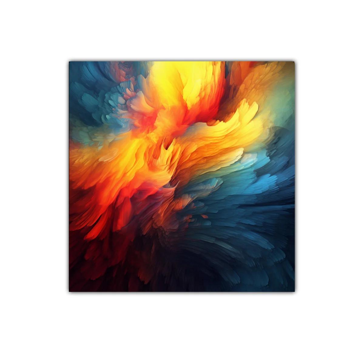 Explosión de colores vibrantes en composición abstracta dinámica