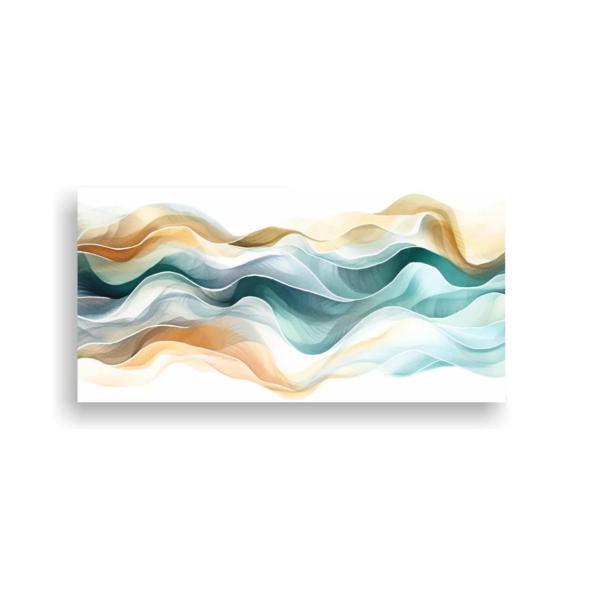 Cuadro ondas abstractas con bandas onduladas suaves