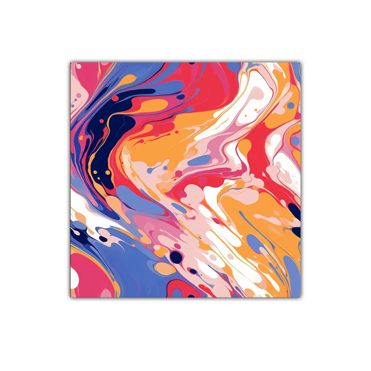 Cuadro abstracto con vibrantes formas fluidas multicolor — miniatura 1