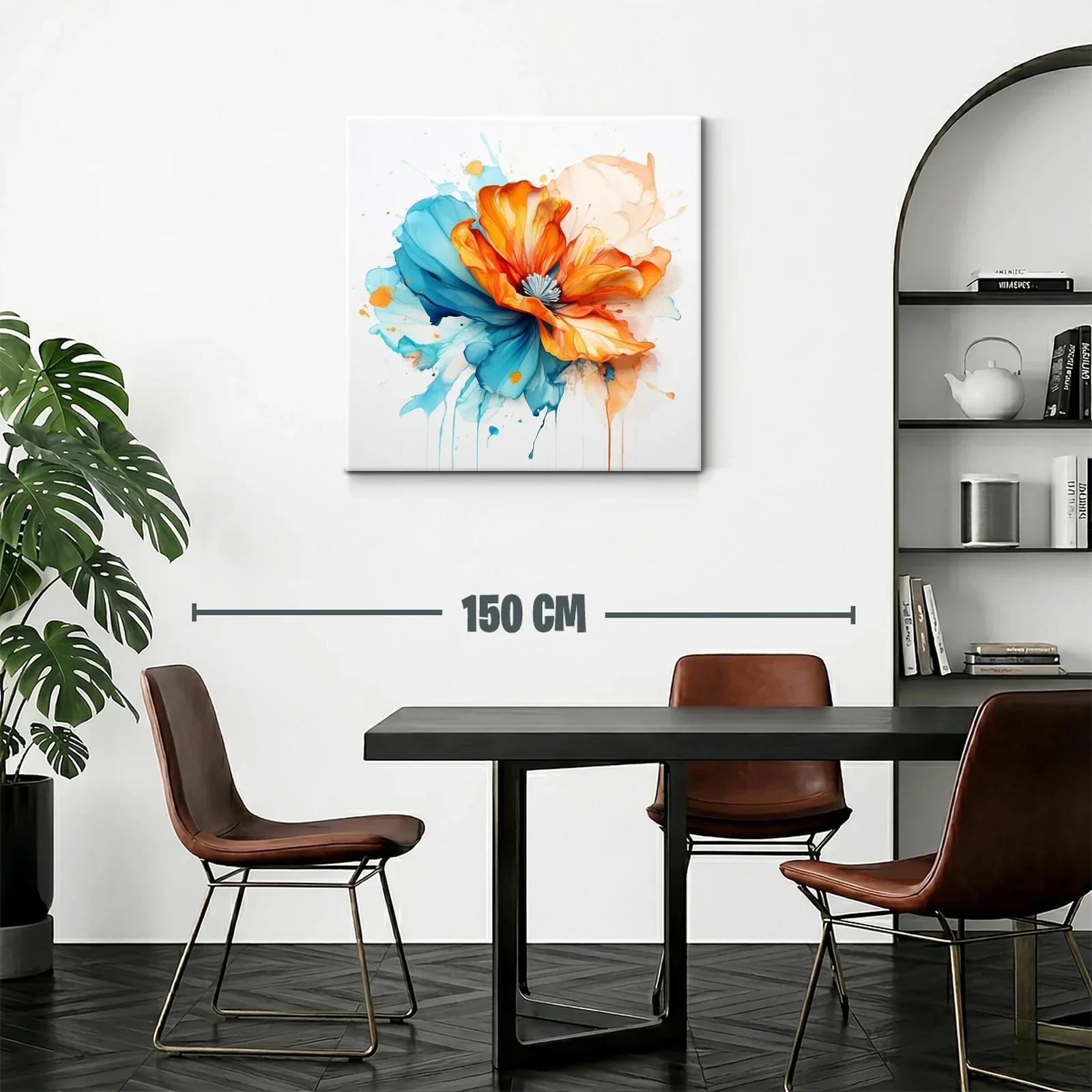 Flor abstracta vibrante con tonos cálidos y fríos en armonía — miniatura 2