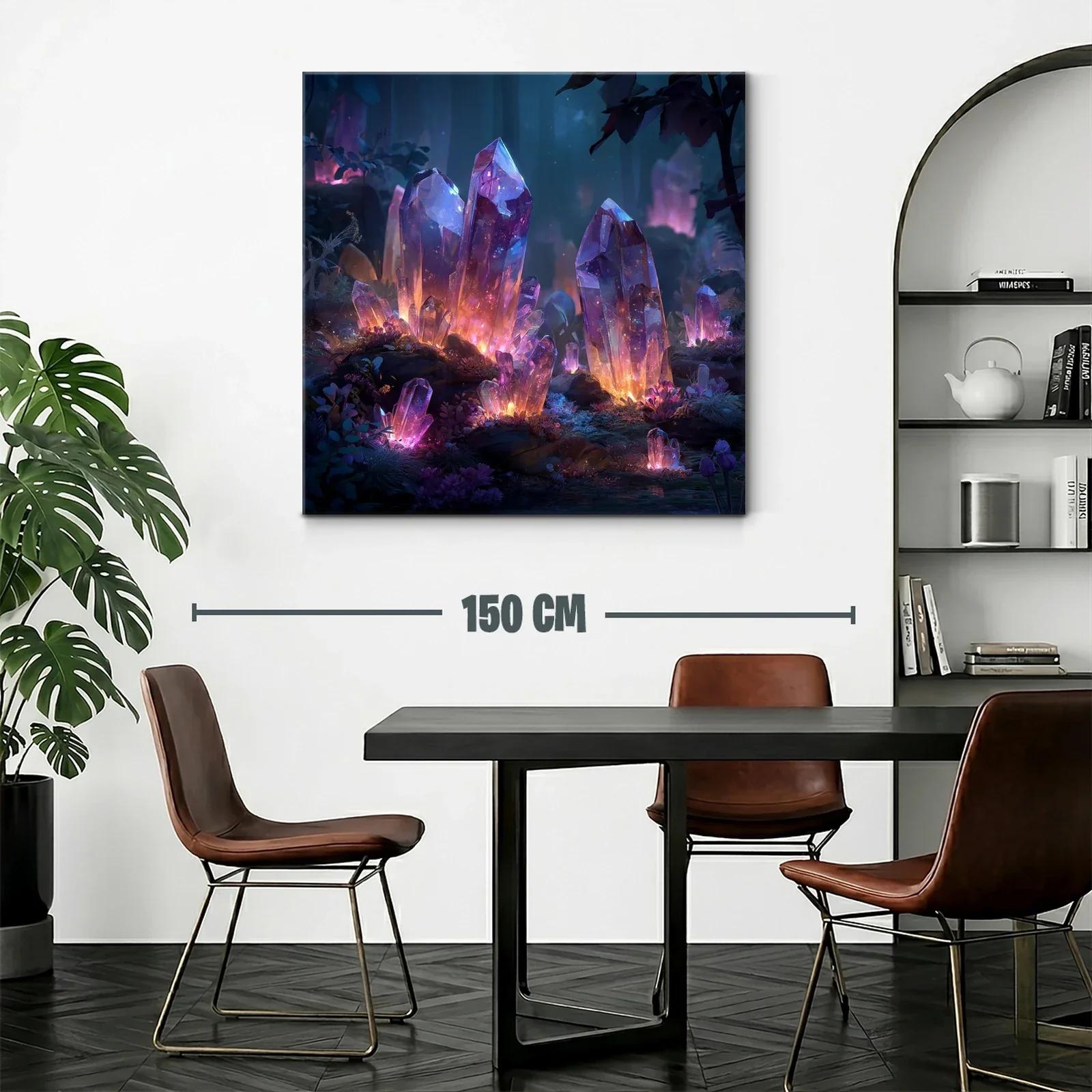 Cuadro con cristales luminosos en tonos violeta y azul — miniatura 2