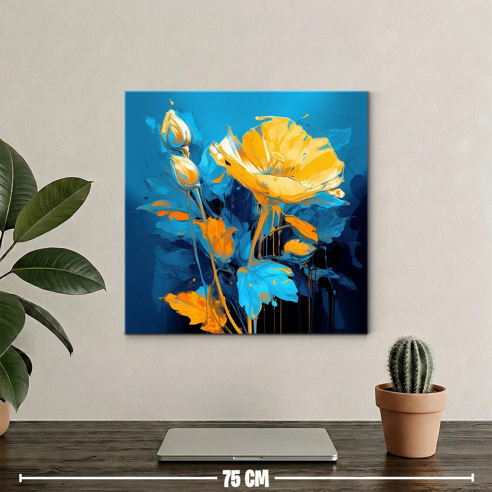 Flores vibrantes en tonos azules y naranjas intensos — miniatura 2