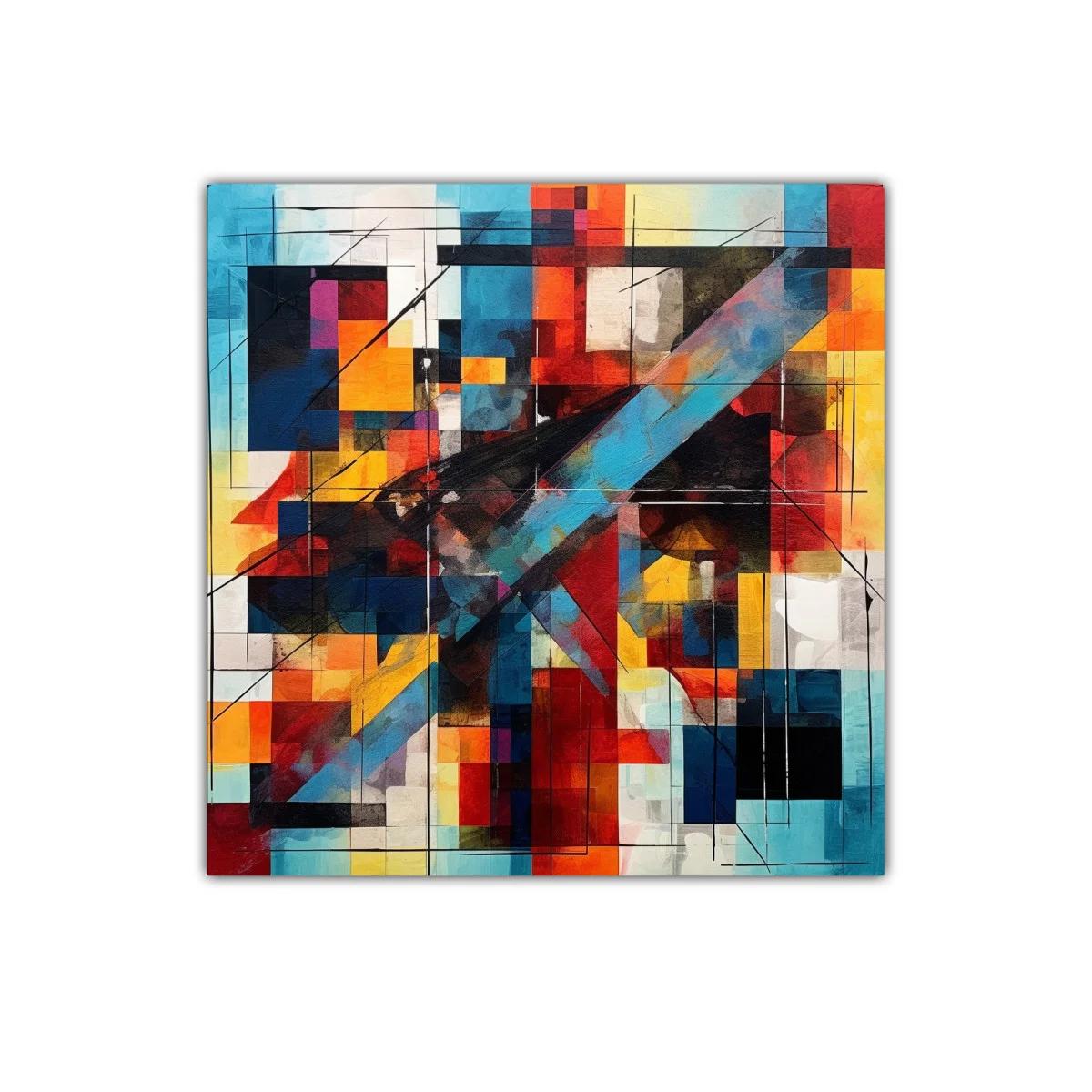 Composición abstracta vibrante con formas geométricas y color — imagen principal