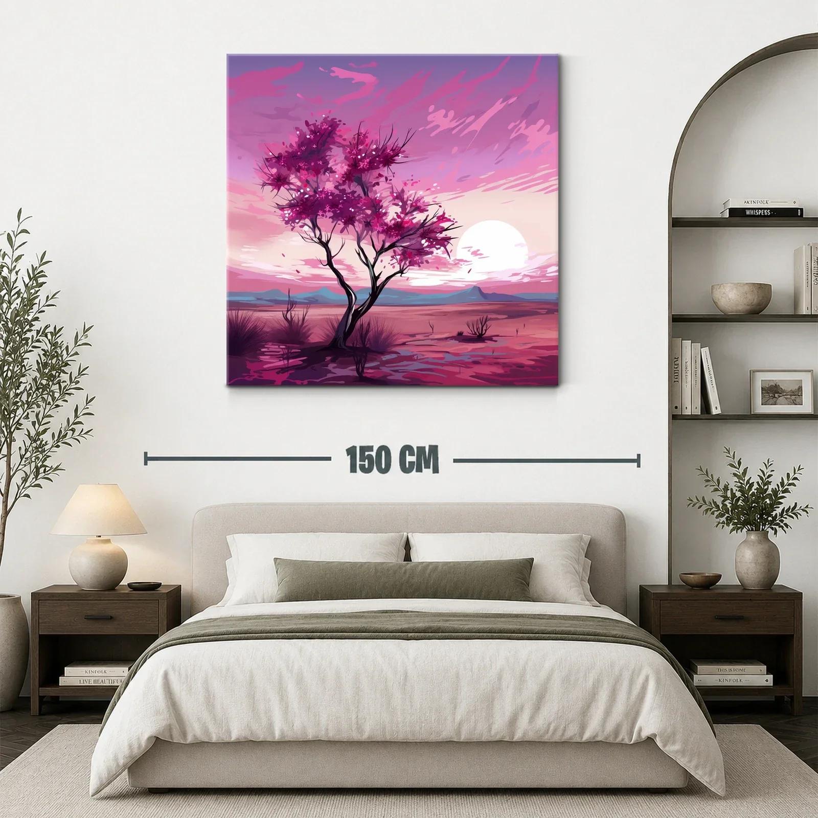 Atardecer en árbol florido con tonos cálidos y vibrantes — miniatura 3