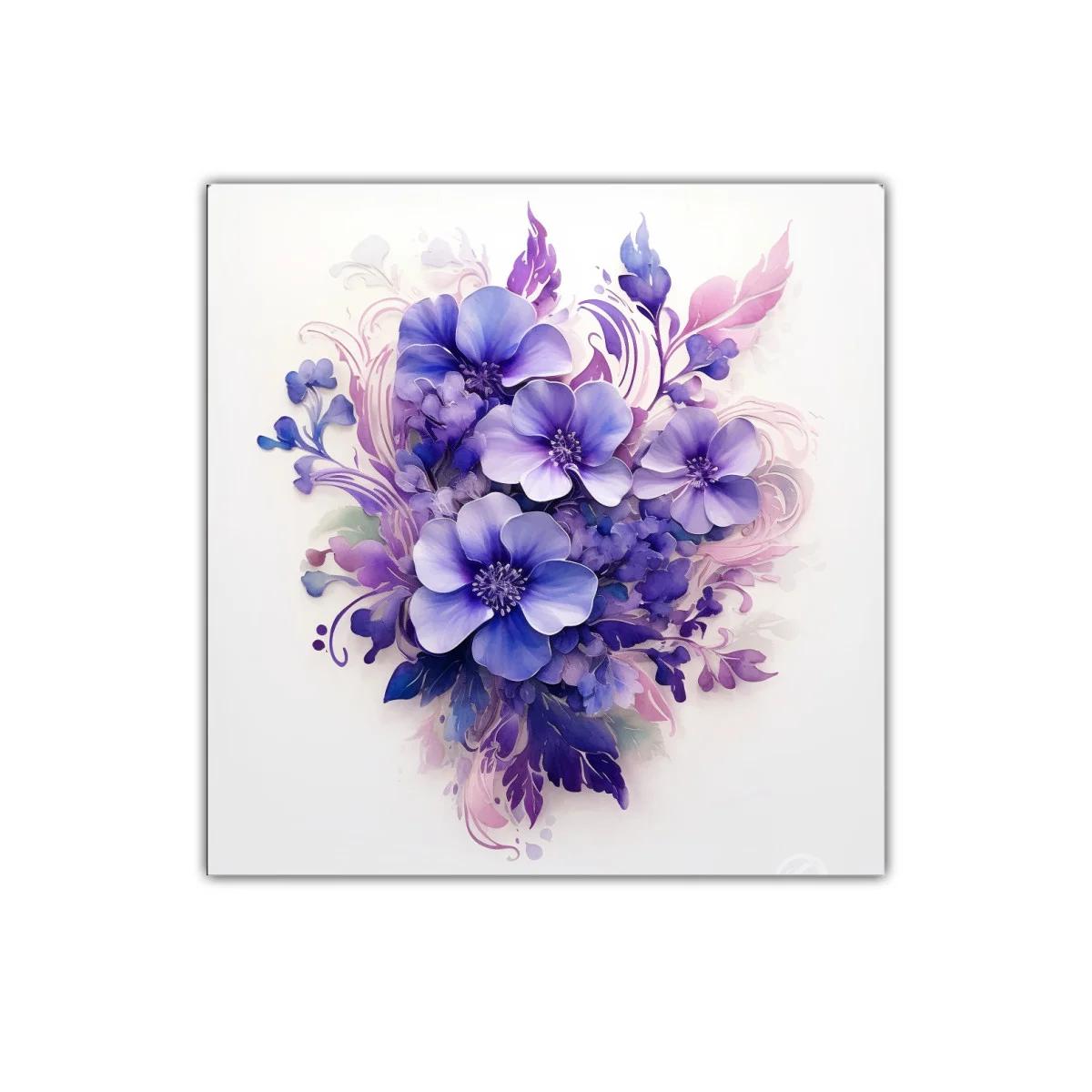 Cuadro florido en tonos violetas y lilas para decoración — imagen principal