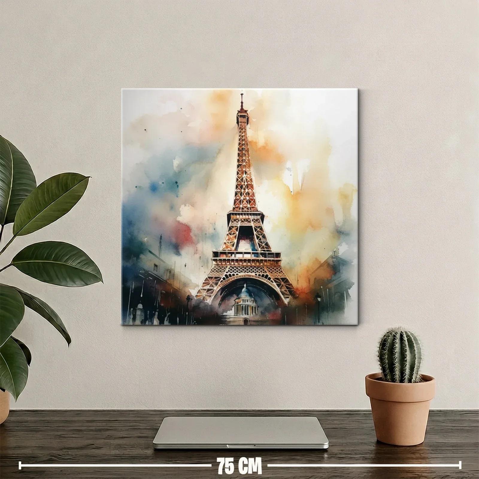 Cuadro Torre Eiffel con tonalidades cálidas y difusas — miniatura 2