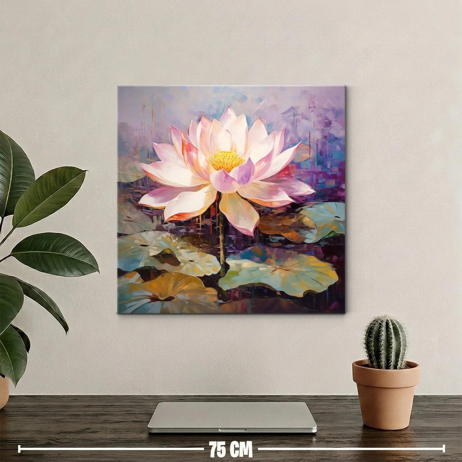 Flor de loto luminosa con tonos cálidos y fríos en armonía — miniatura 2