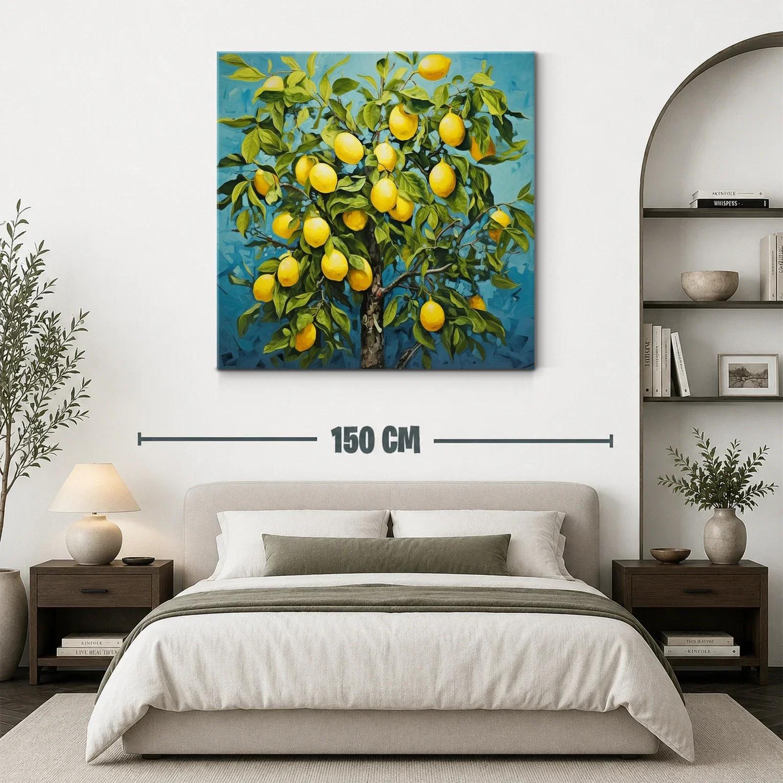 Cuadro vibrante con limonero y frutos amarillos maduros — miniatura 3