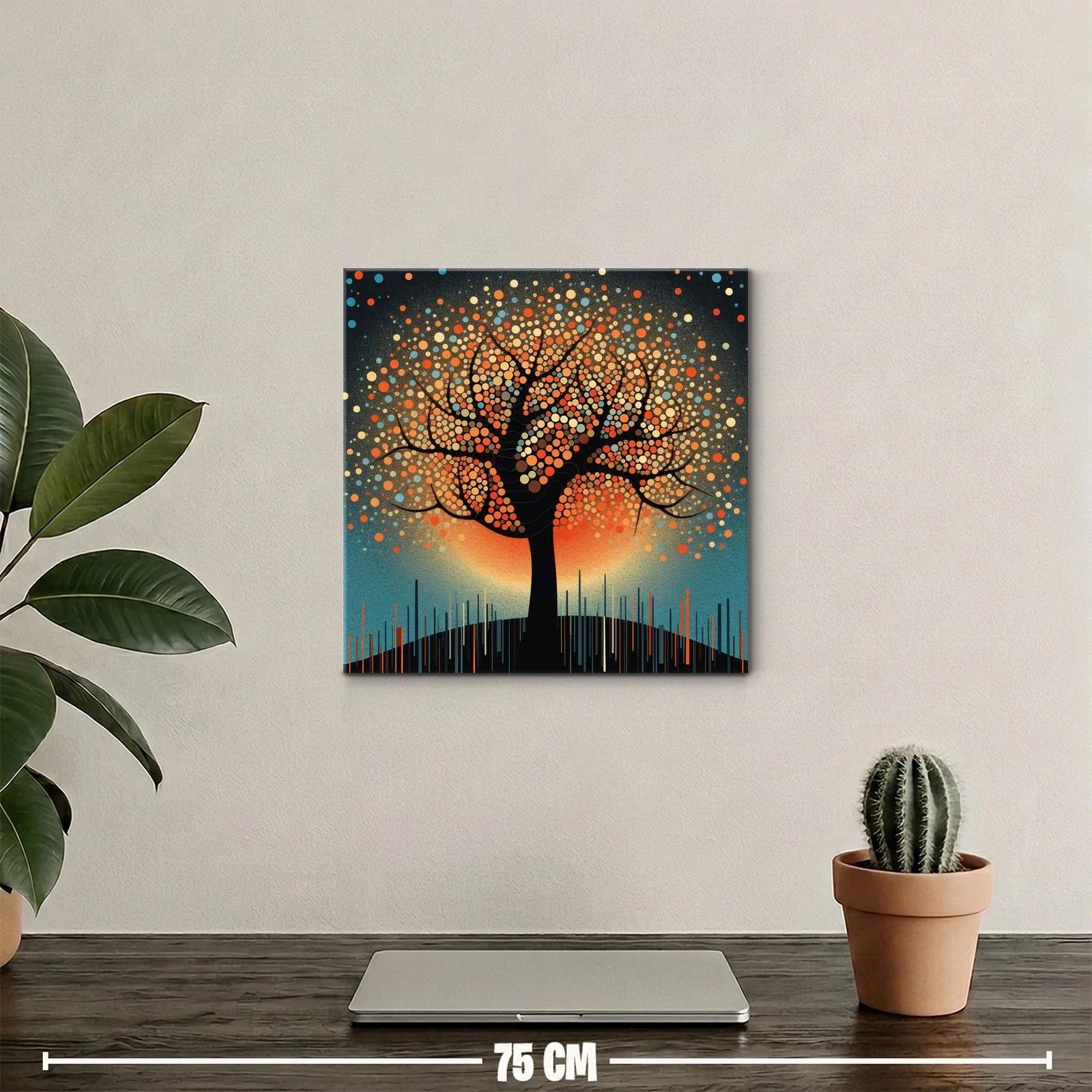 Árbol vibrante con motivos circulares en tonos cálidos — miniatura 2