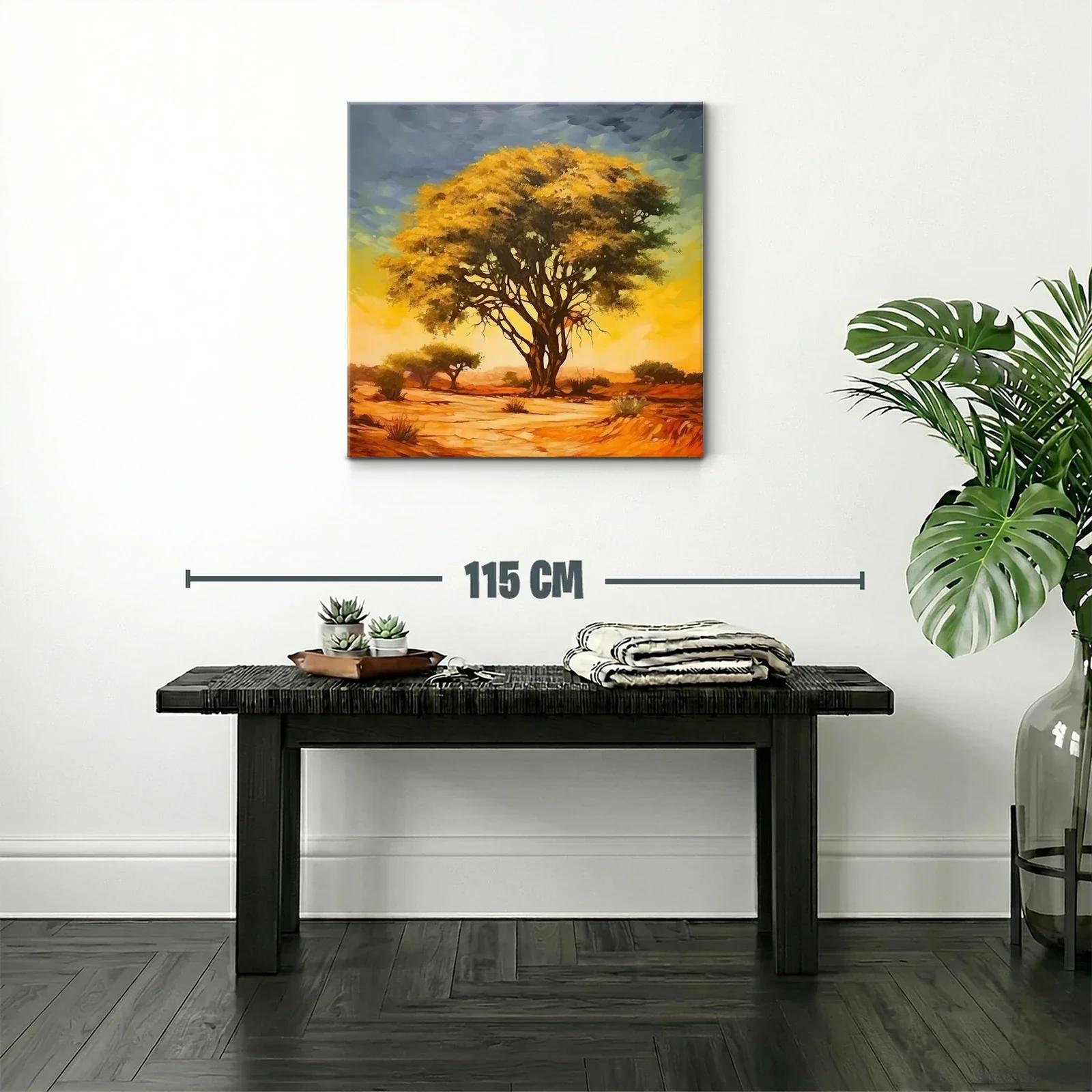 Árbol solitario en paisaje desértico al atardecer — miniatura 2
