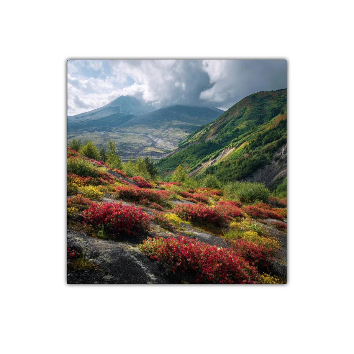 Paisaje montañoso con flores silvestres en colores vivos — imagen principal