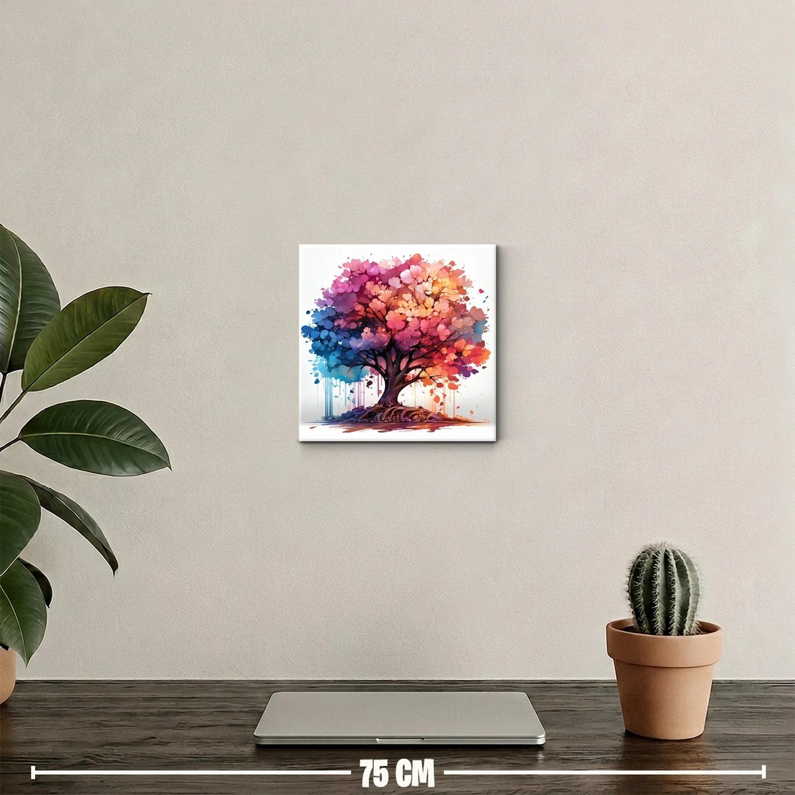 Árbol colorido con hojas en tonos vibrantes y cálidos — miniatura 2