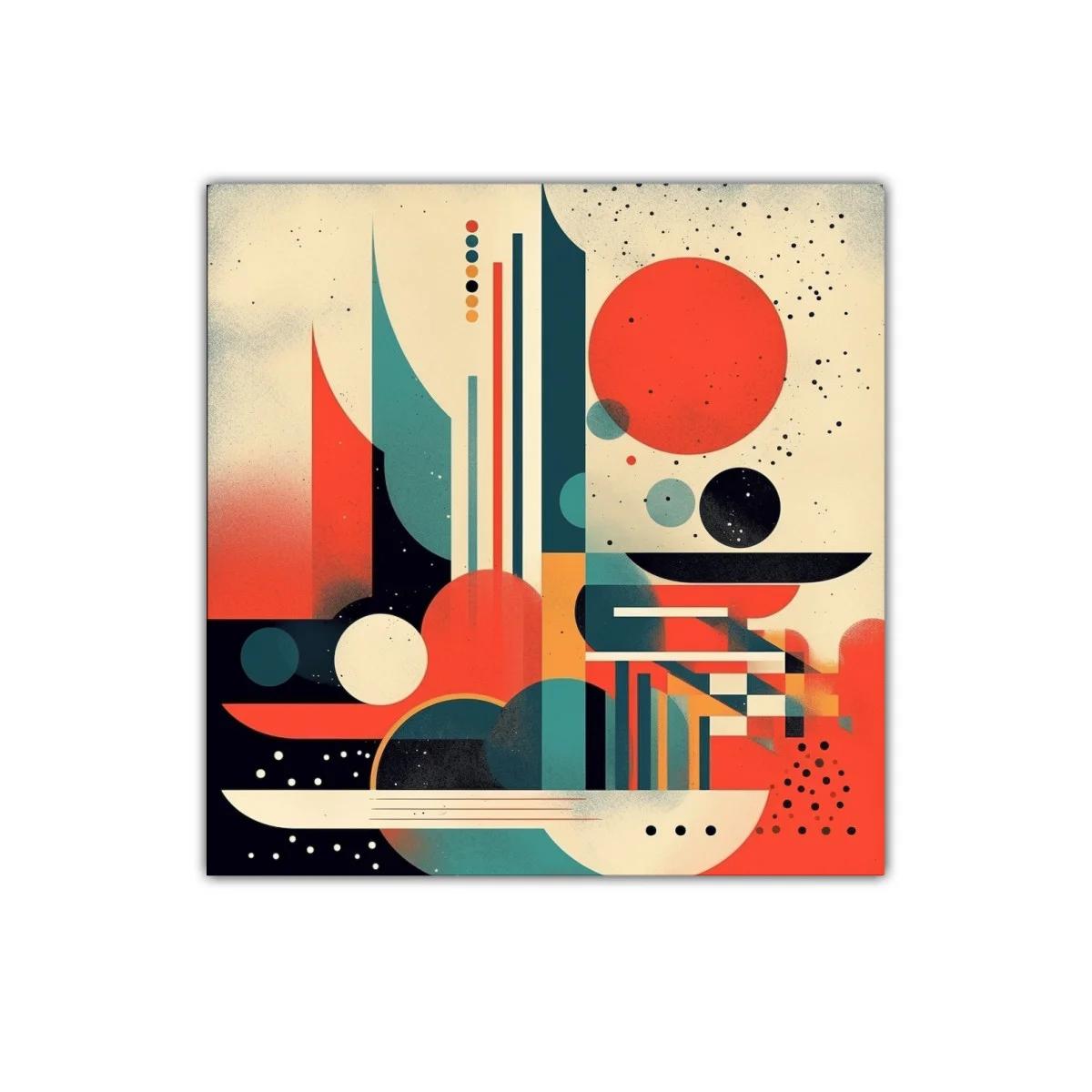 Cuadro decorativo con abstracto geométrico en tonos vibrantes