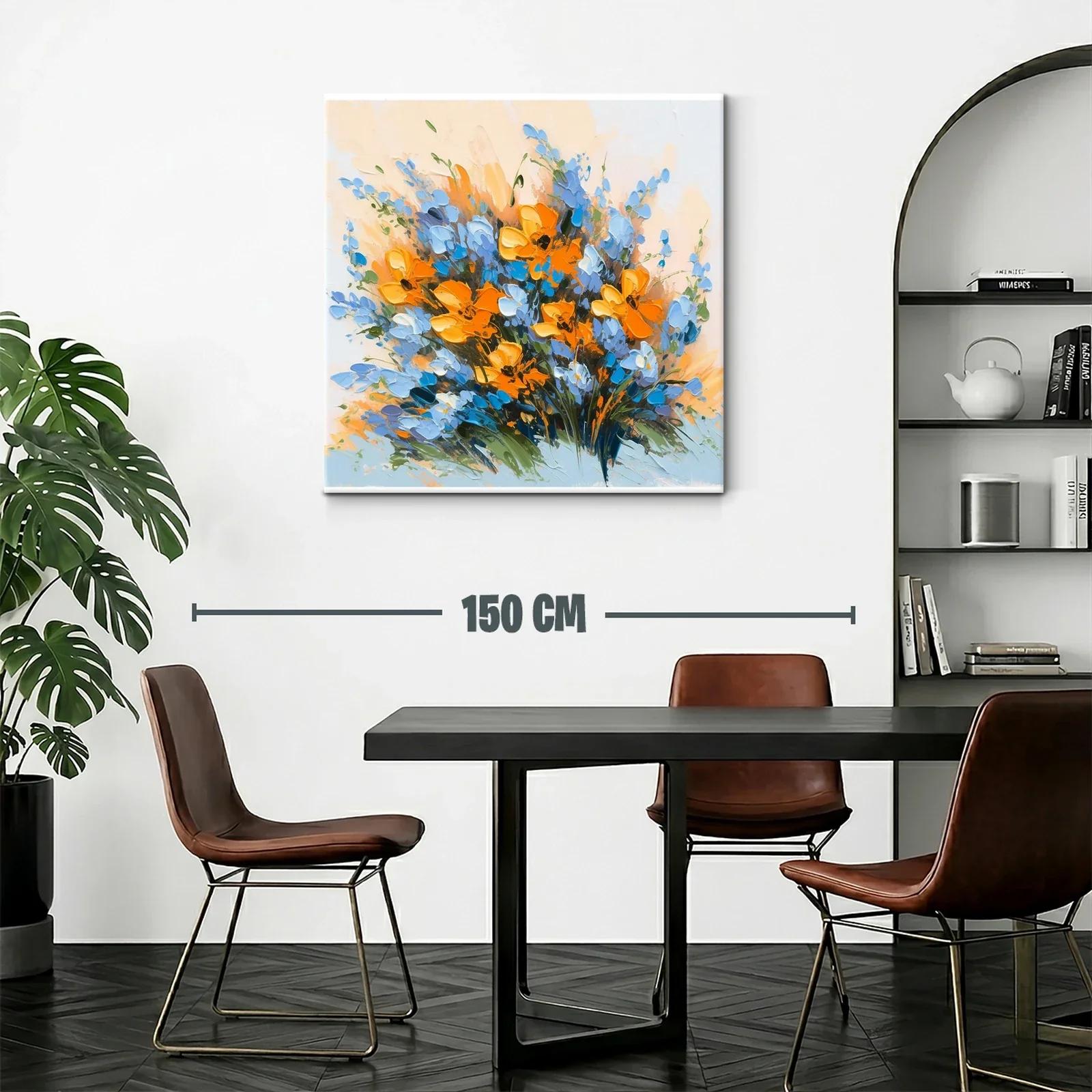 Ramo vibrante de flores naranjas y azules — miniatura 2