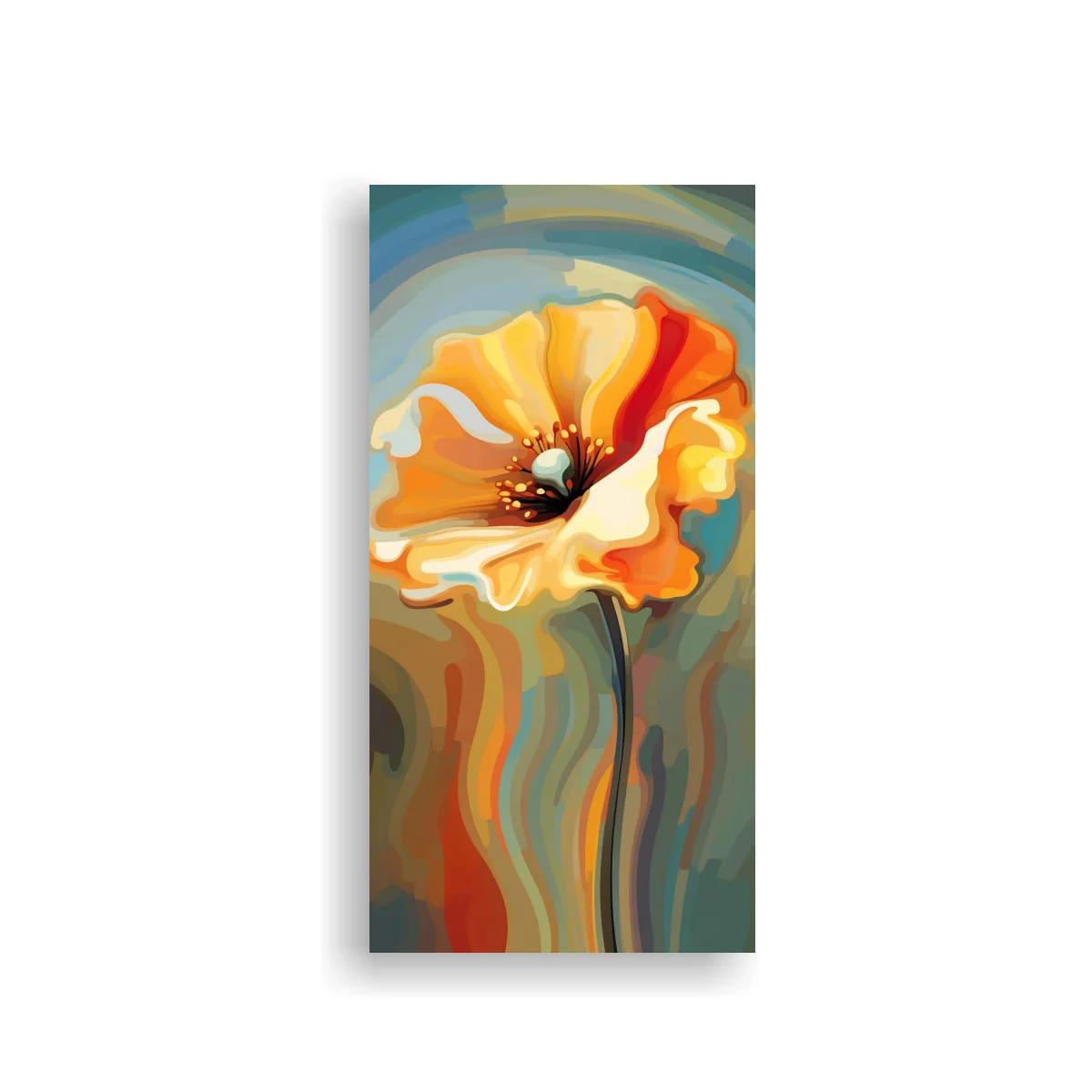 Cuadro amapola naranja con centro oscuro