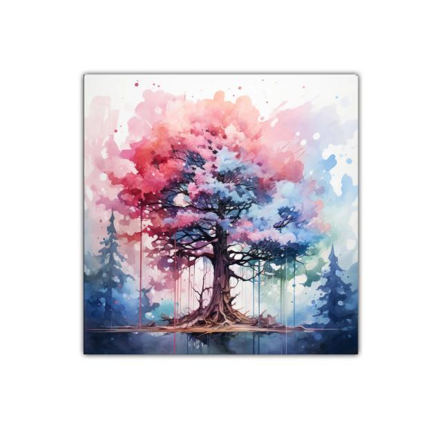 Árbol mágico en colores vibrantes y atmósfera onírica