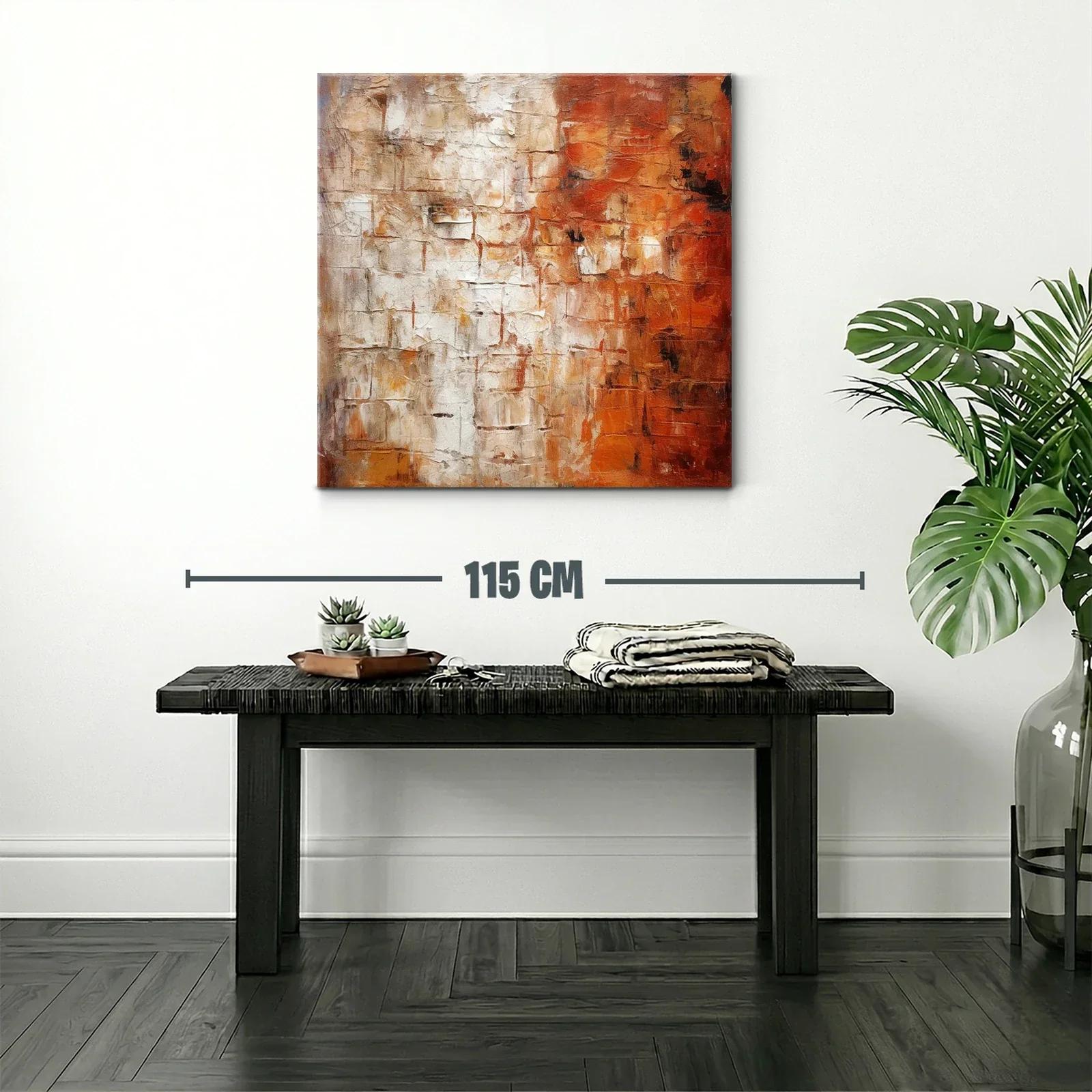 Cuadro abstracto con tonos cálidos y texturas envolventes — miniatura 2