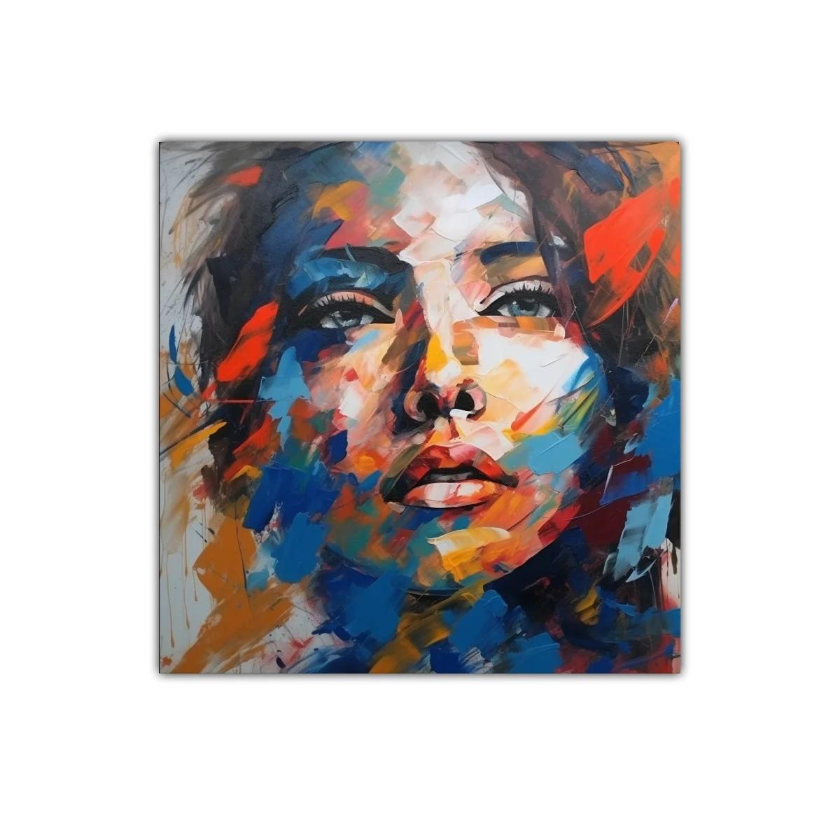 Retrato abstracto femenino con explosión de color vibrante — imagen principal