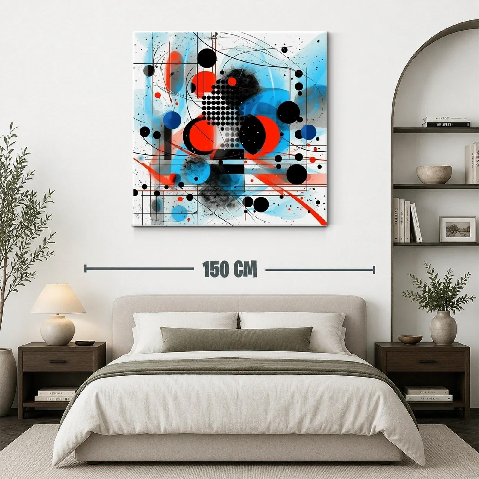 Composición abstracta en rojo azul y negro con formas geométricas — miniatura 3
