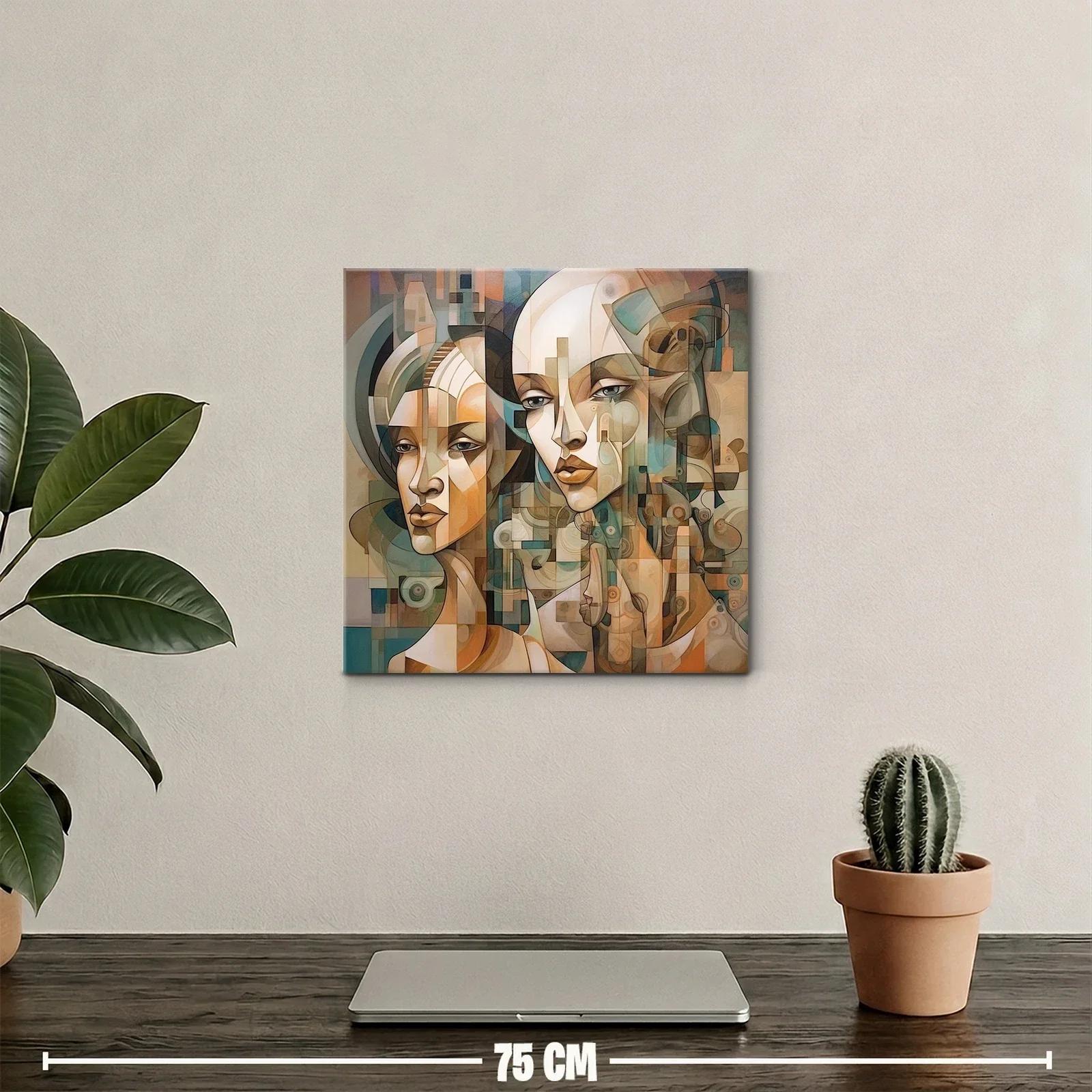 Retrato artístico de dos rostros en tonos cálidos y fríos — miniatura 2