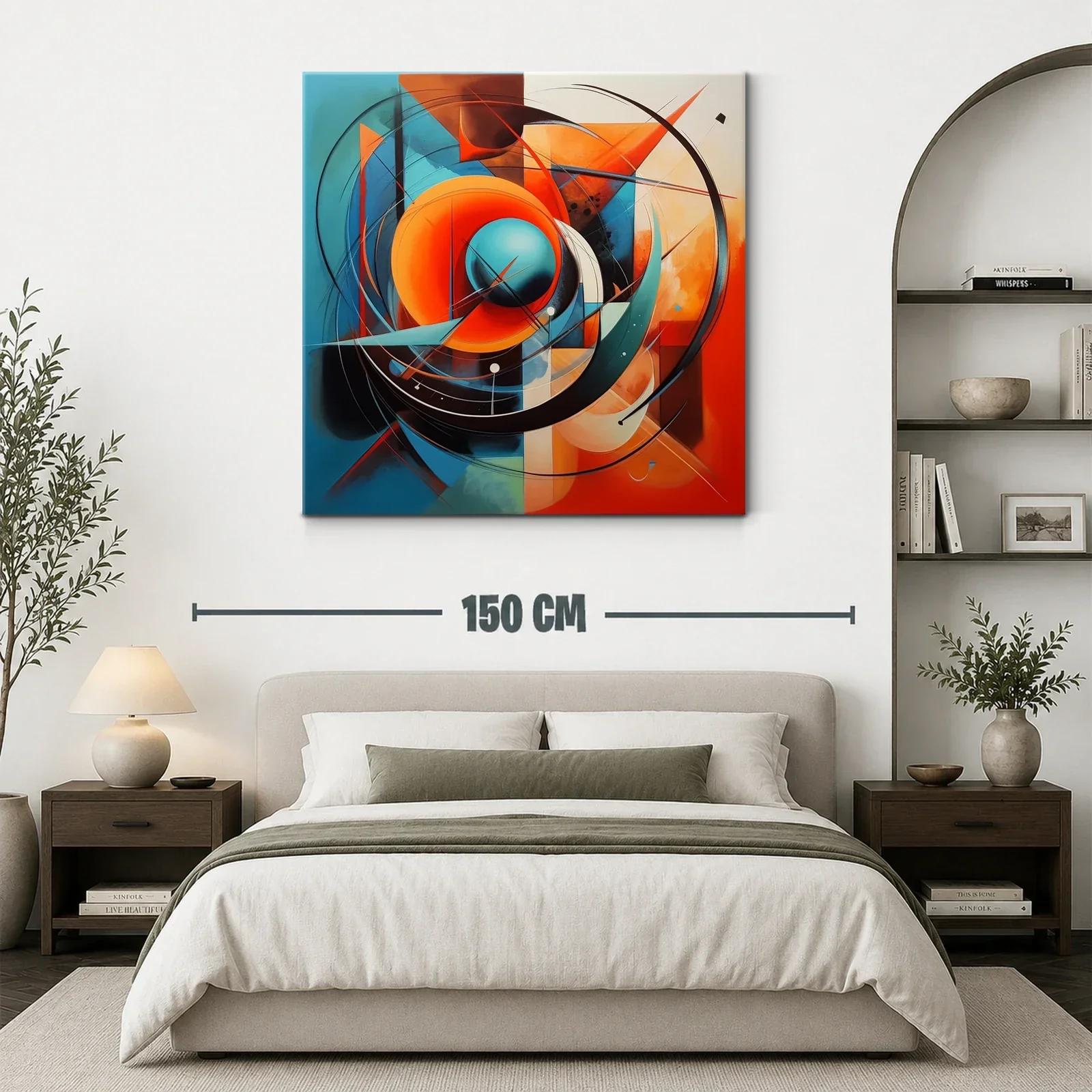 Composición abstracta con círculos y tonos cálidos y fríos — miniatura 3