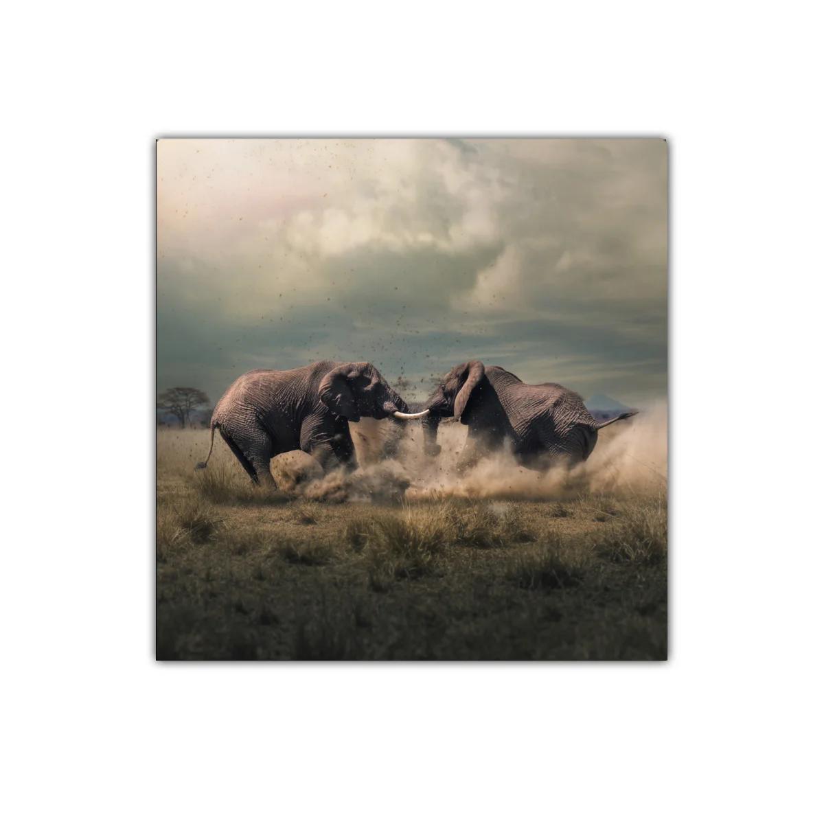 Encuentro poderoso de elefantes en la sabana africana — imagen principal