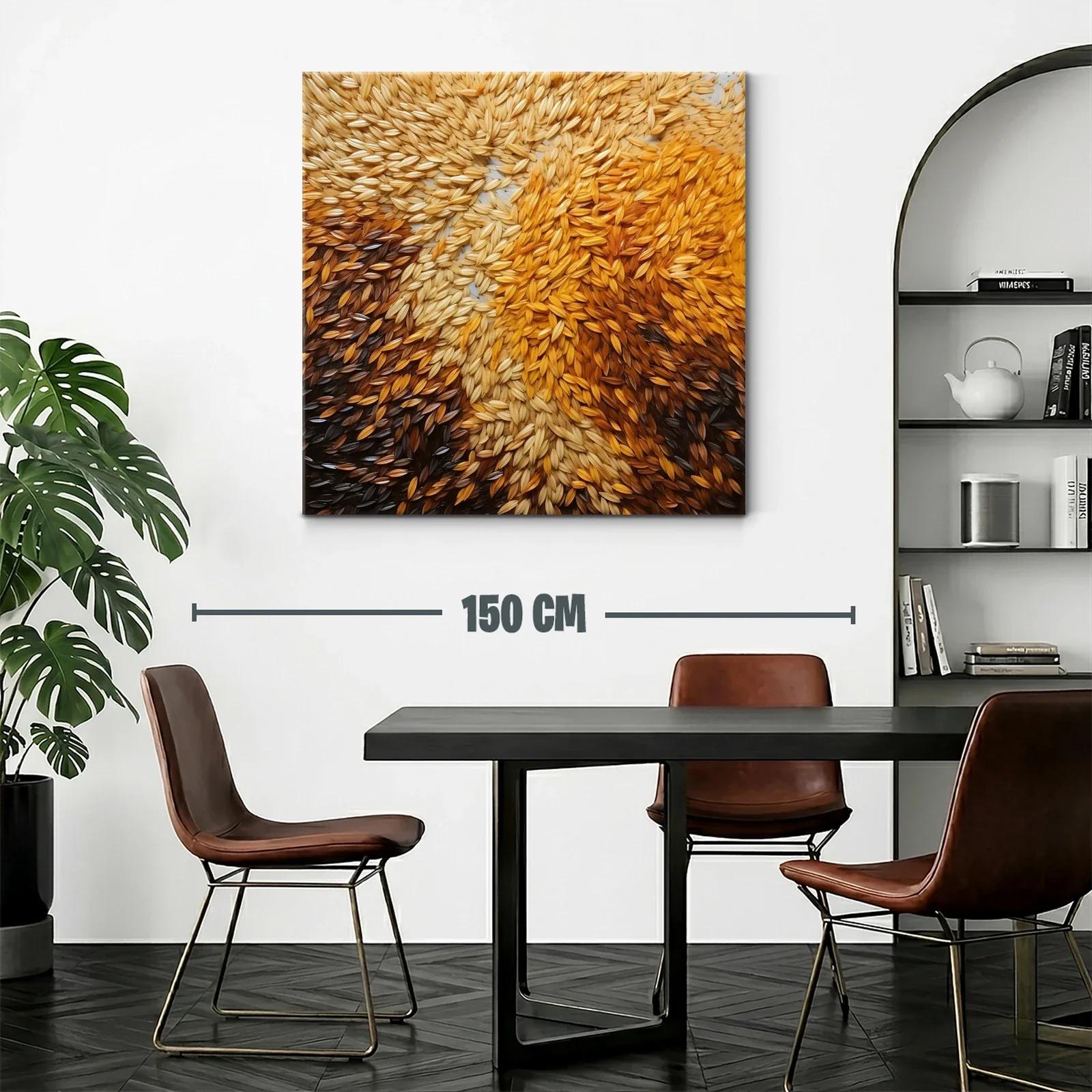 Cuadro abstracto con texturas en tonos tierra cálidos — miniatura 2