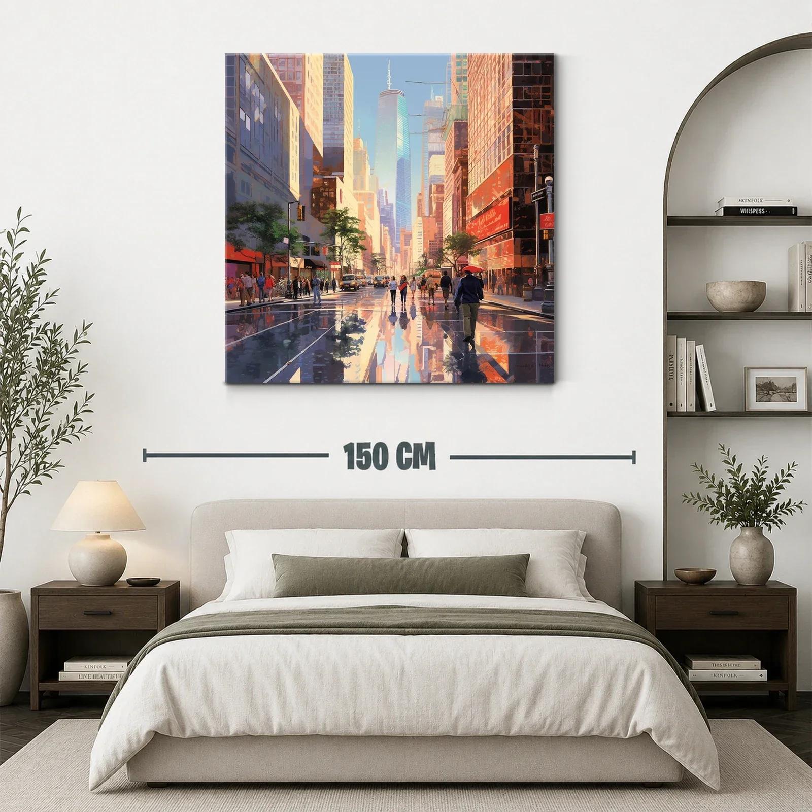 Atardecer urbano con reflejos vibrantes en ciudad moderna — miniatura 3