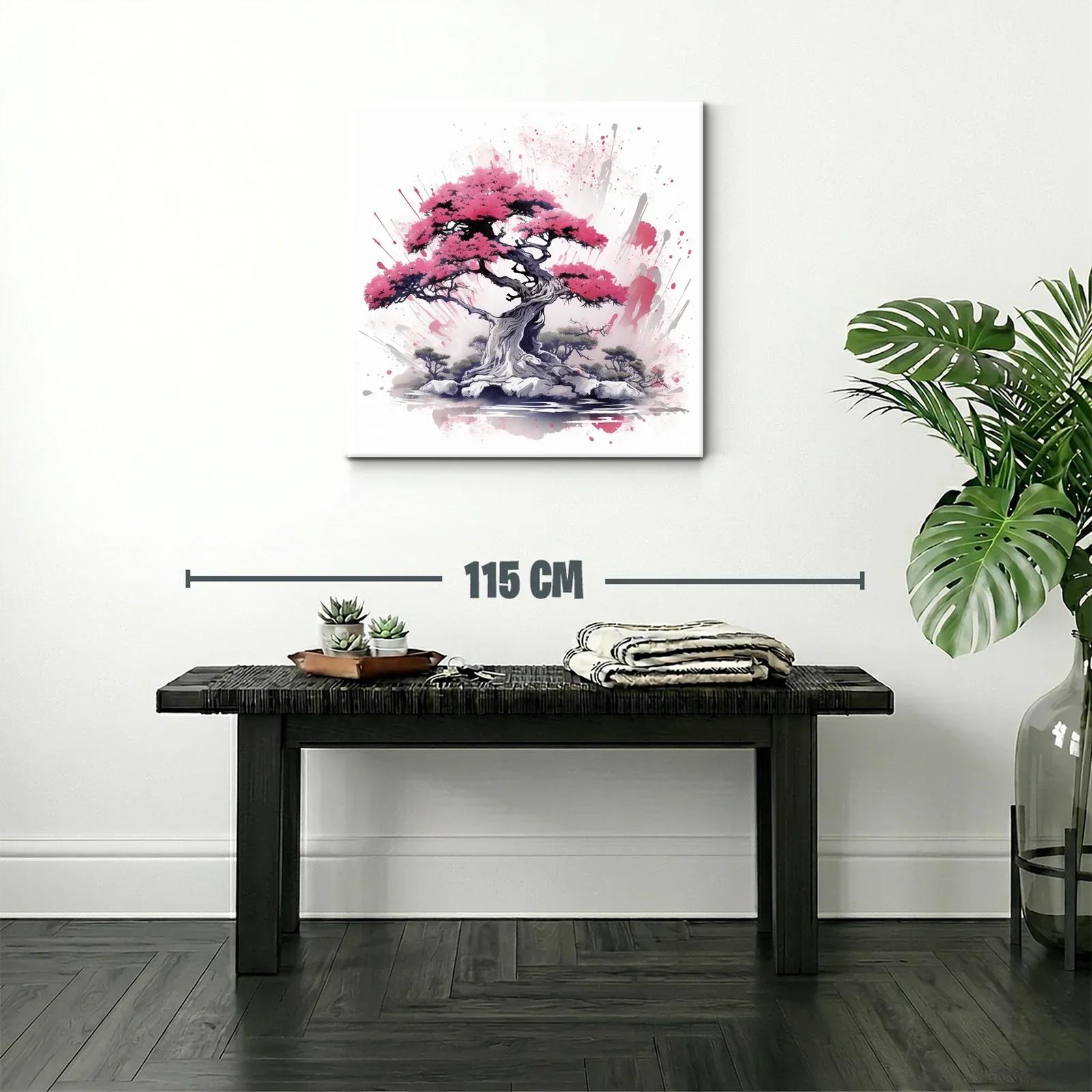 Armonía natural en árbol bonsái con vibrantes tonos rosas — miniatura 2