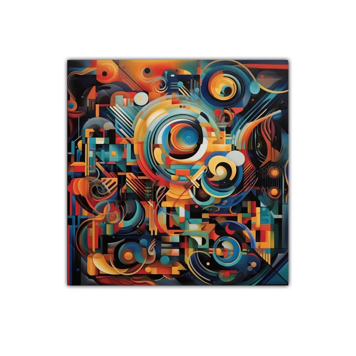 Composición abstracta con formas circulares y líneas dinámicas — imagen principal
