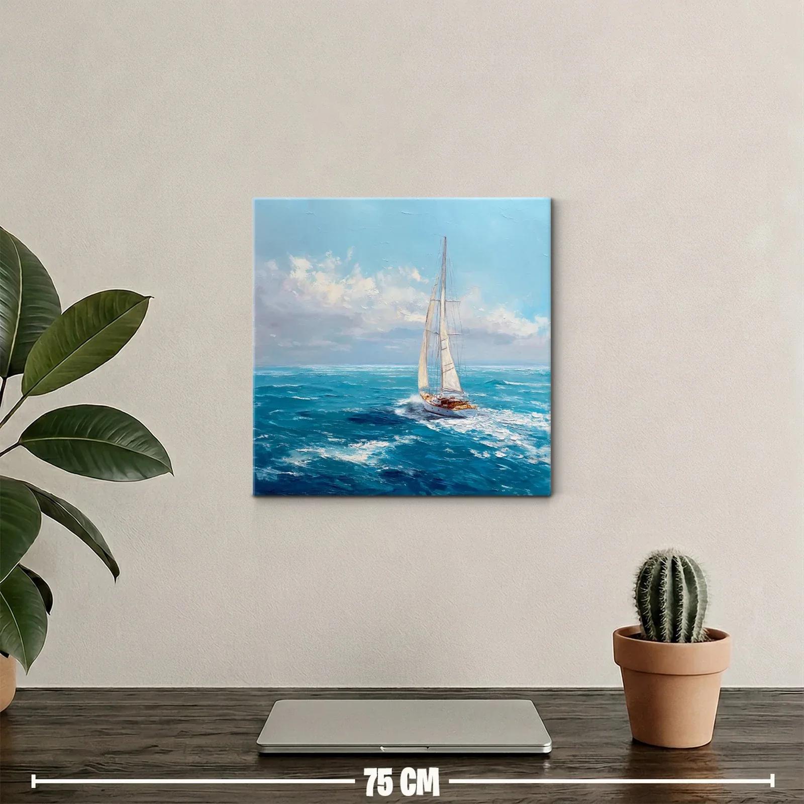 Velero navegando en mar abierto bajo cielo despejado — miniatura 2