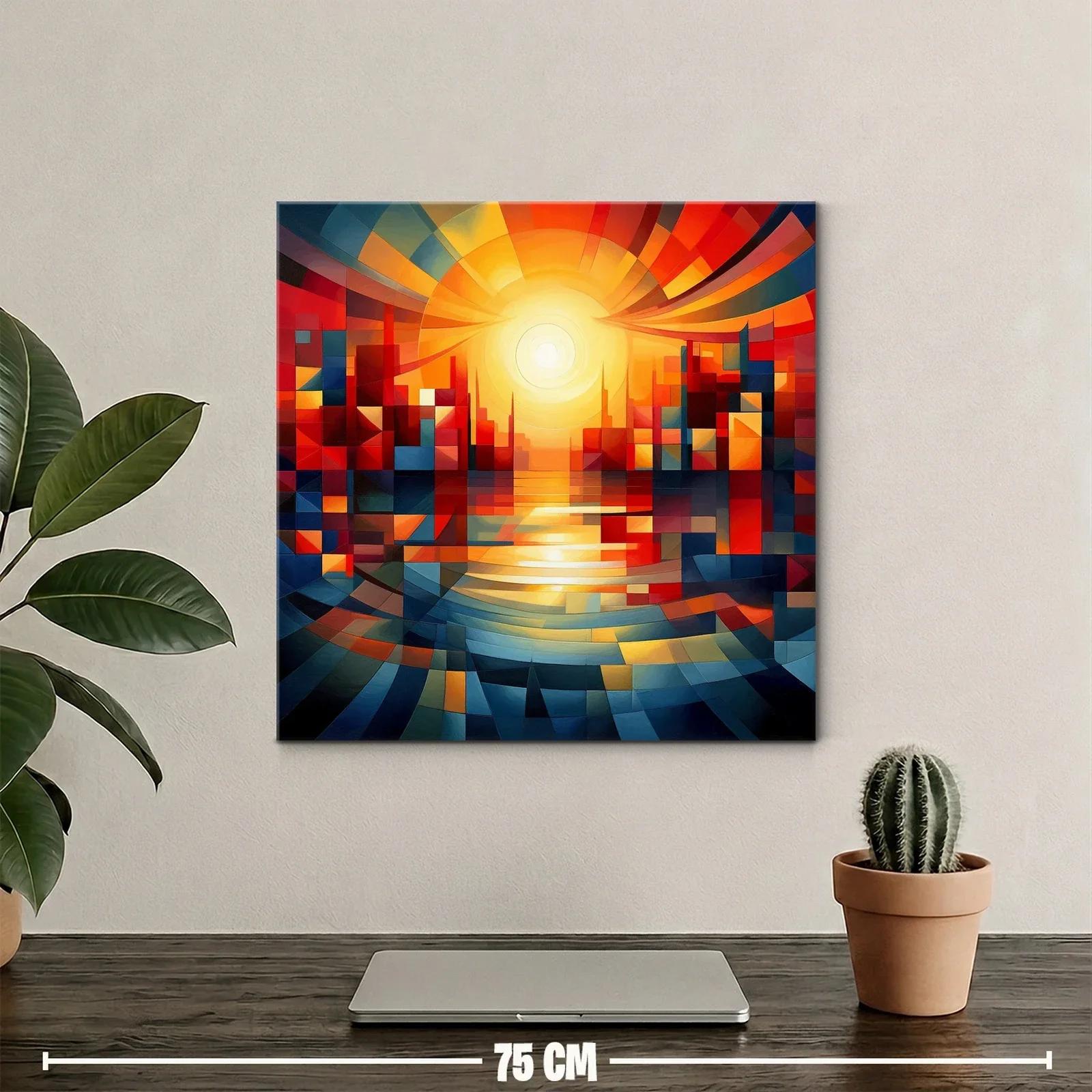 Atardecer abstracto con vibrantes formas geométricas — miniatura 2