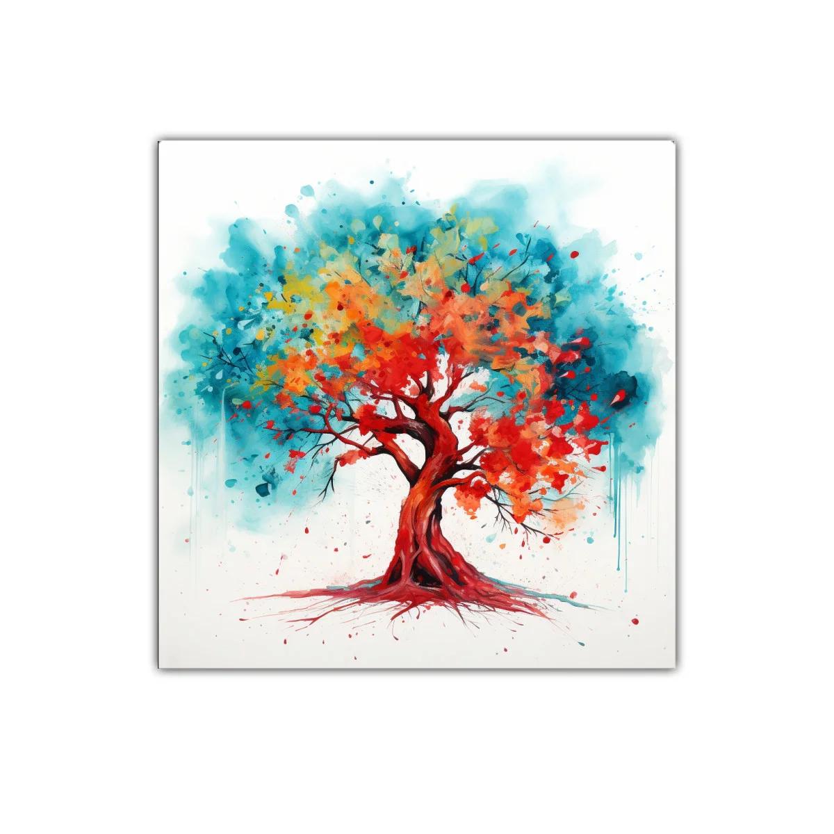 Árbol colorido con tonos vibrantes y energía dinámica