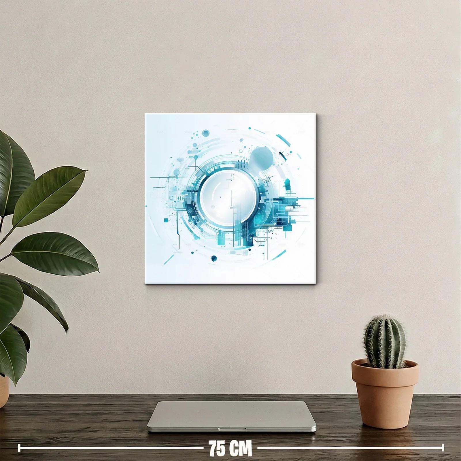 Diseño abstracto circular en tonos azules y blancos — miniatura 2