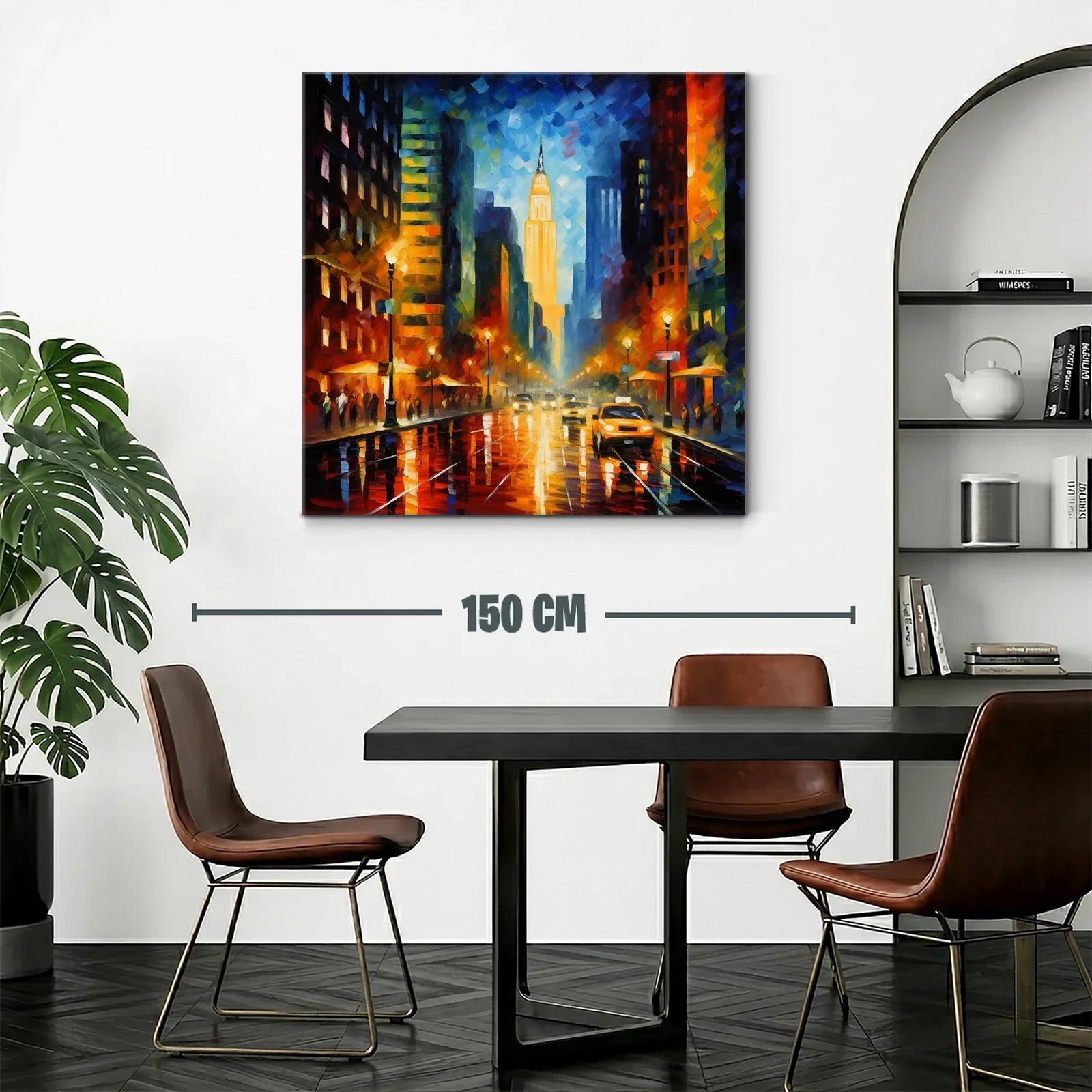 Ciudad nocturna vibrante con luces y reflejos urbanos — miniatura 2