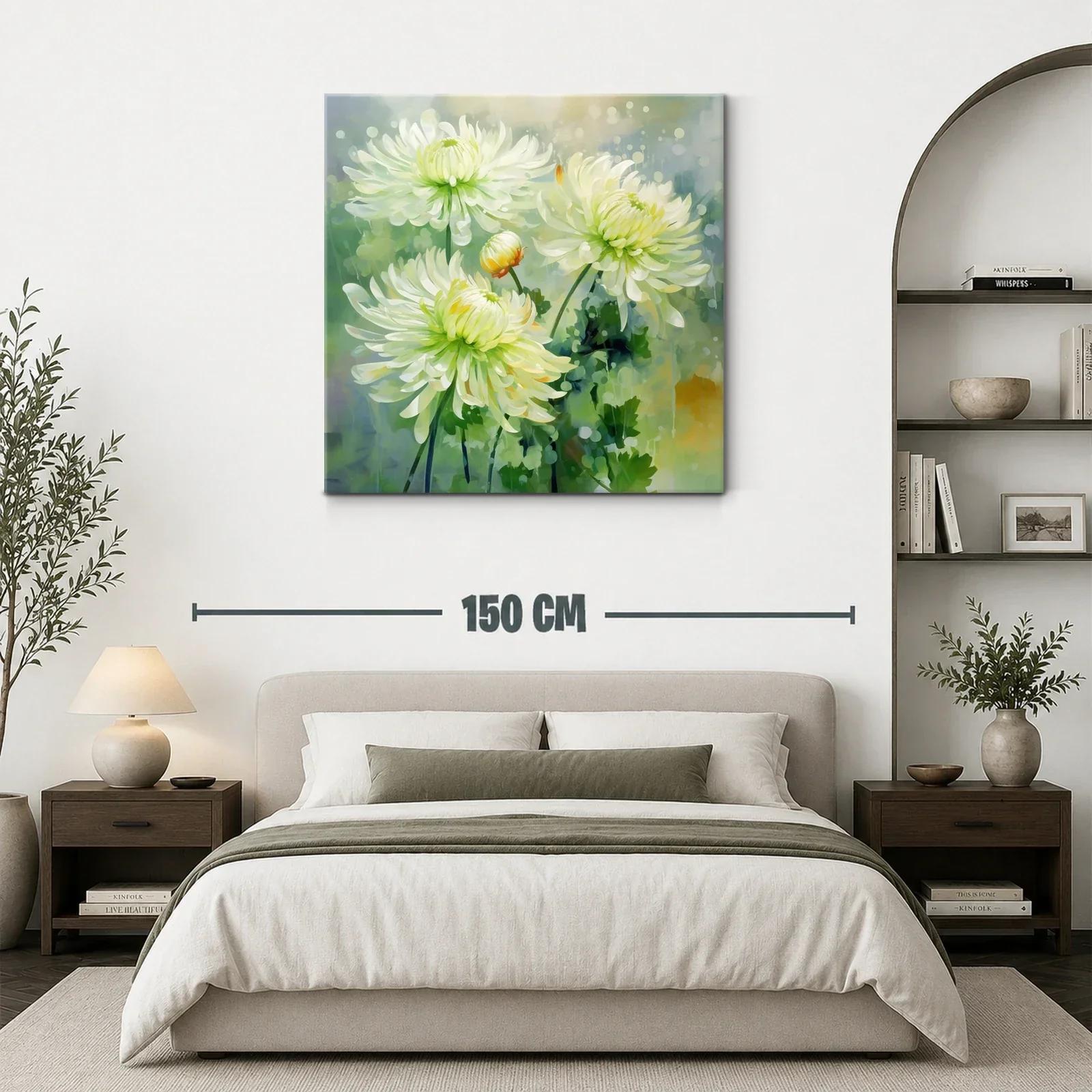 Elegancia natural con flores blancas y verdes suaves — miniatura 3