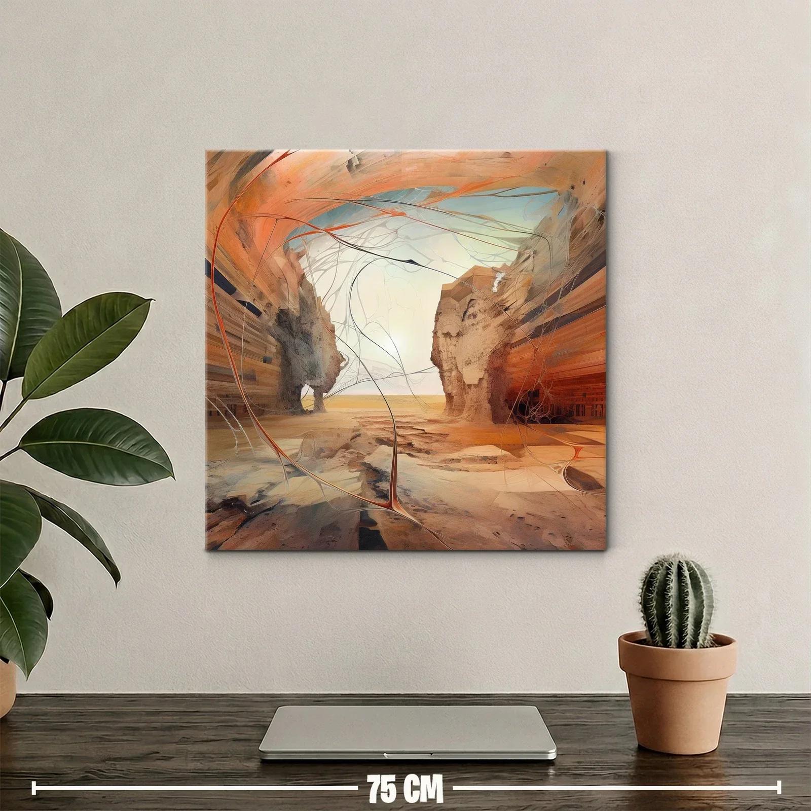 Paisaje desértico con formas abstractas y tonos cálidos — miniatura 2
