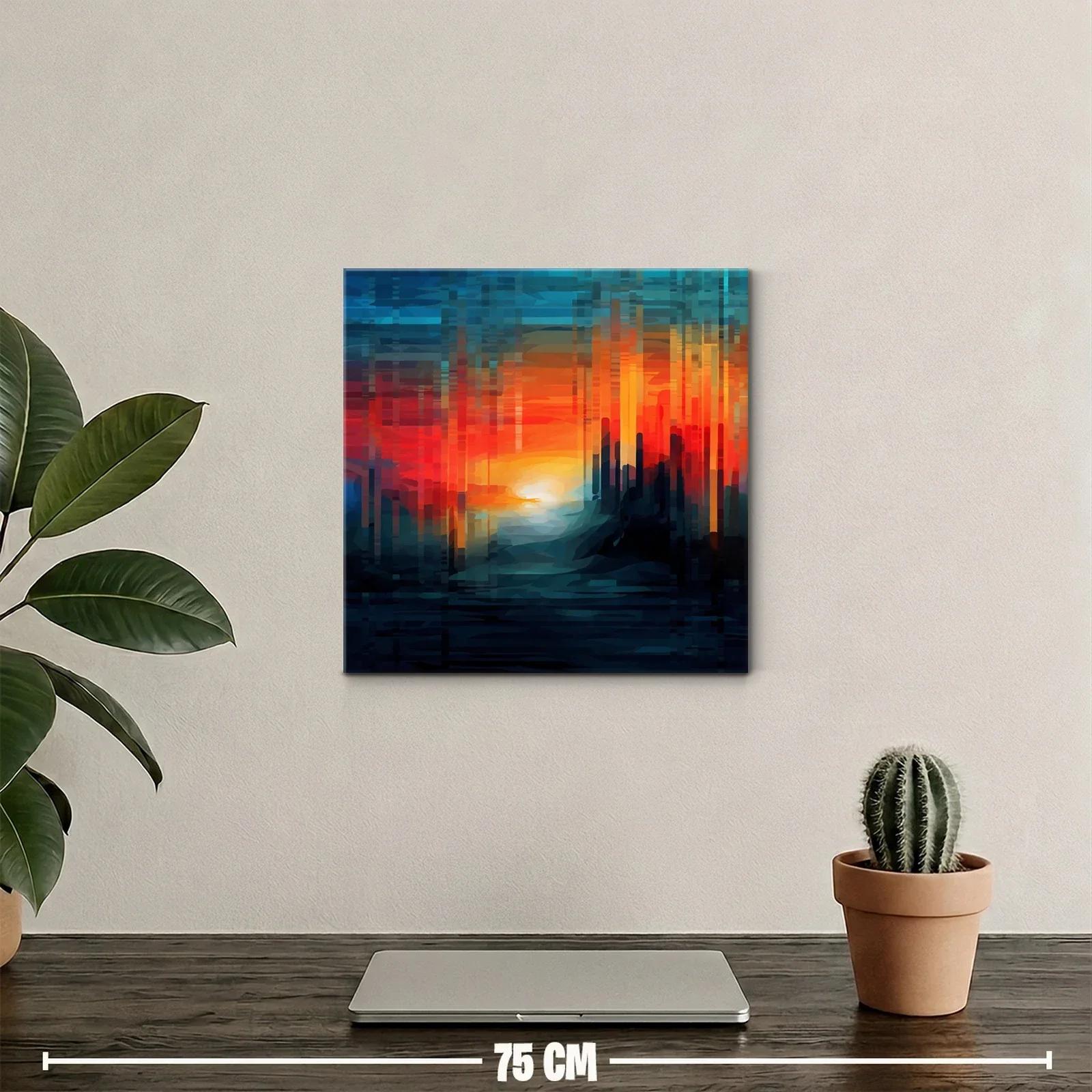 Atardecer abstracto con tonos cálidos y fríos vibrantes — miniatura 2