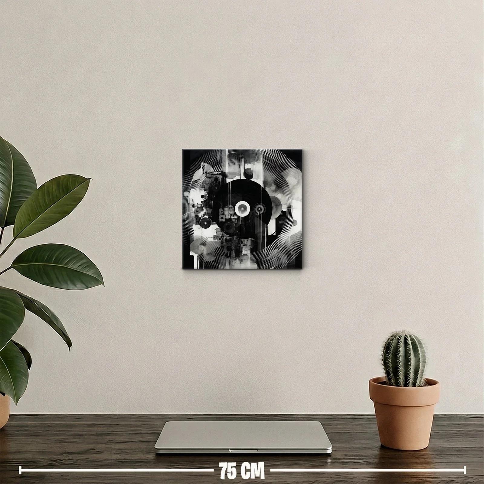 Arte abstracto moderno en contraste monocromo elegante — miniatura 2