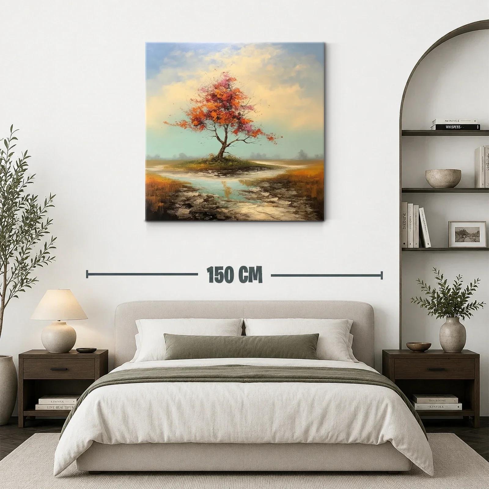 Árbol solitario con tonos otoñales y reflejos de agua — miniatura 3