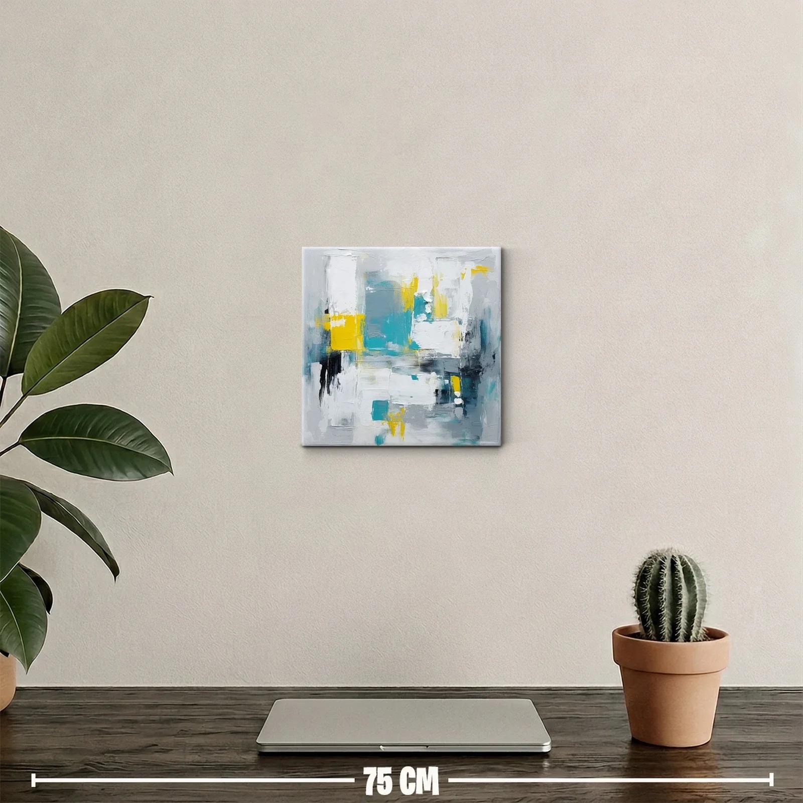 Composición abstracta con toques vibrantes y neutros — miniatura 2