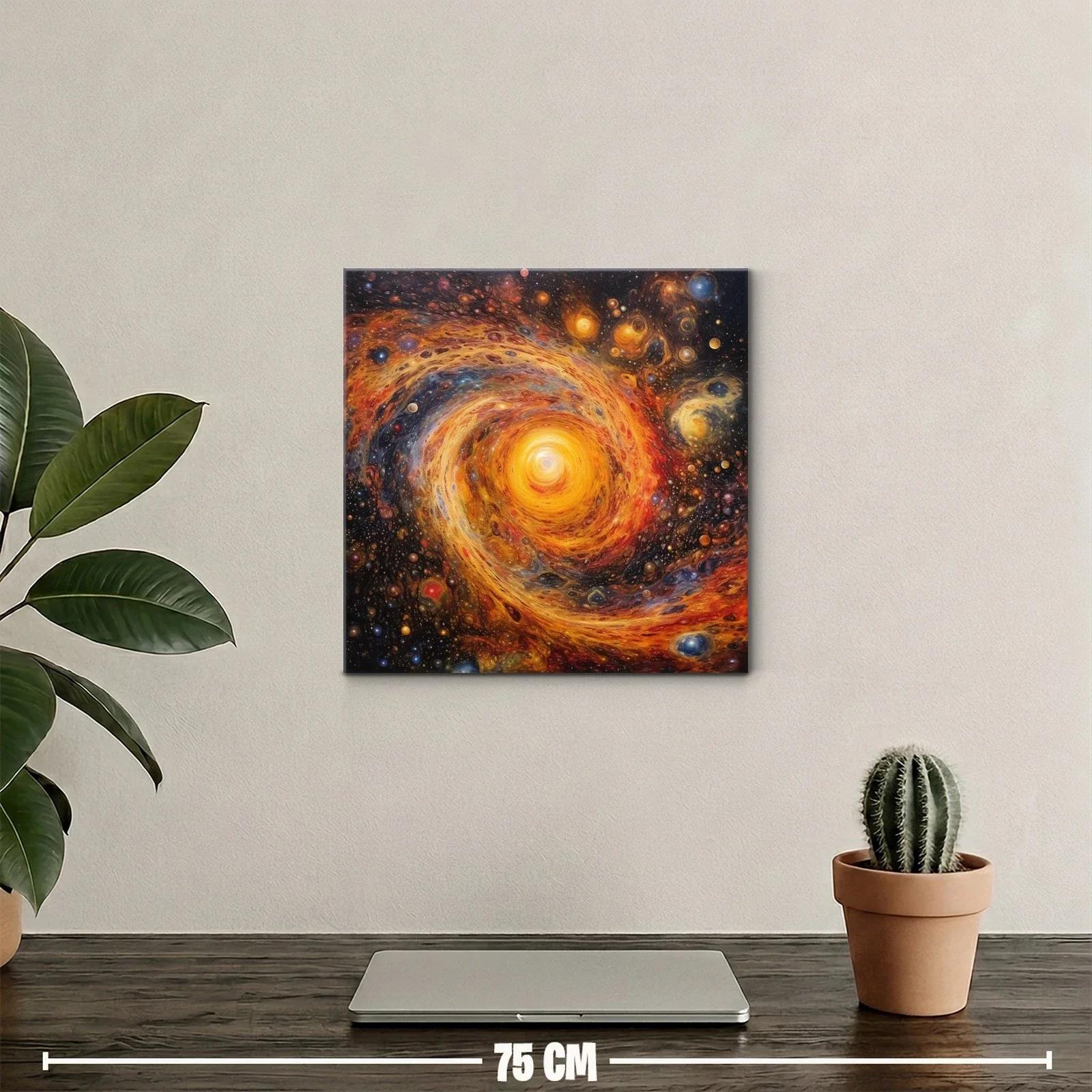 Cuadro con espiral cósmica de vibrantes tonos cálidos y fríos — miniatura 2