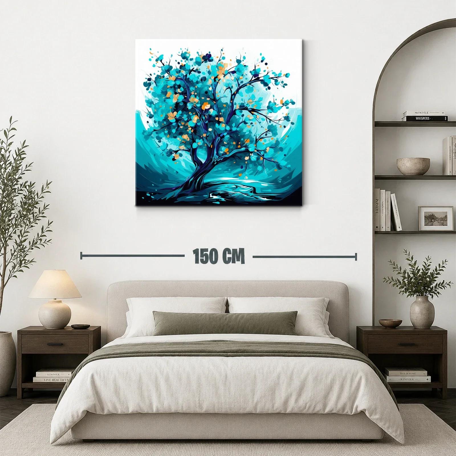 Árbol vibrante en tonos turquesa y azul profundo — miniatura 3