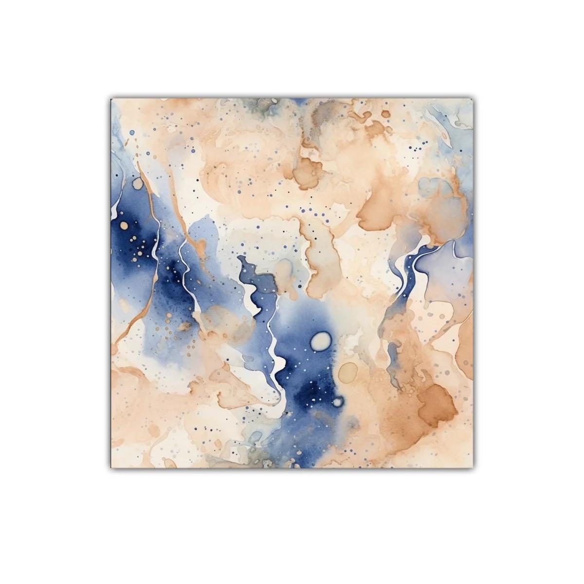 Cuadro abstracto en tonos azules y beige para ambientes modernos