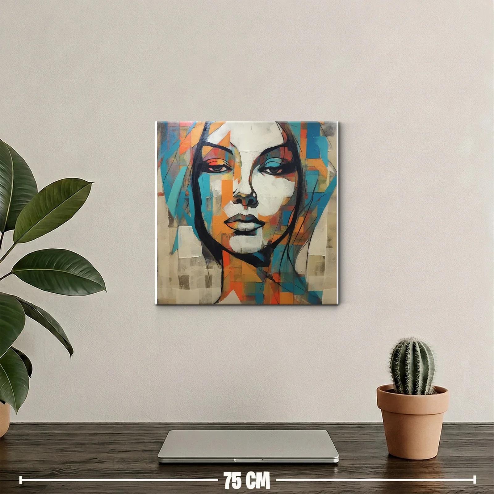 Rostro femenino en tonos cálidos y fríos contrastantes — miniatura 2