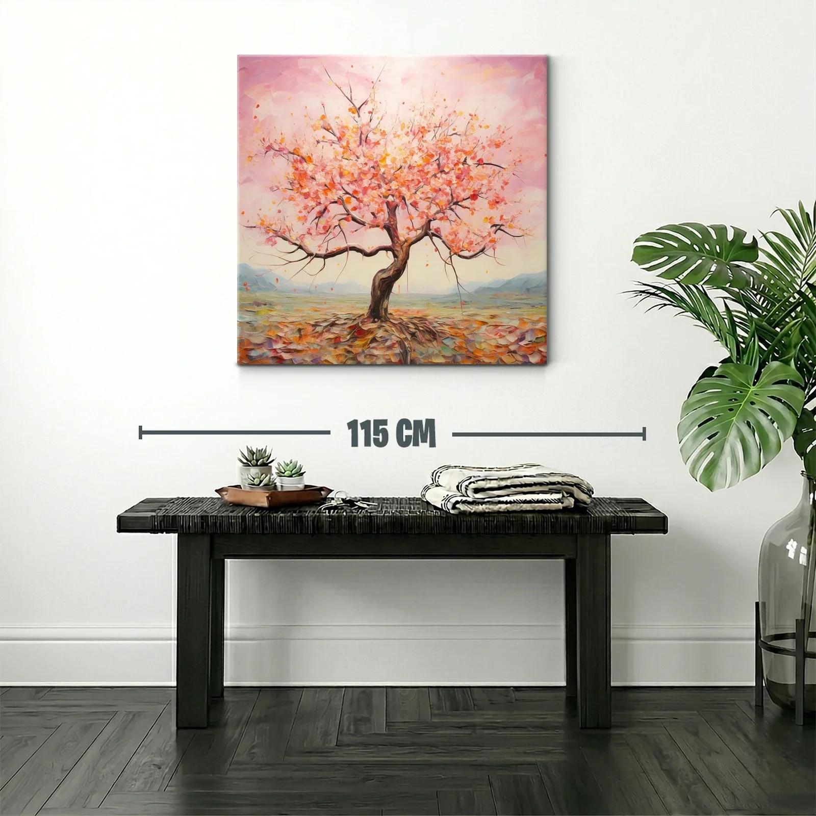 Árbol en flor con tonos cálidos y paisaje suave — miniatura 2