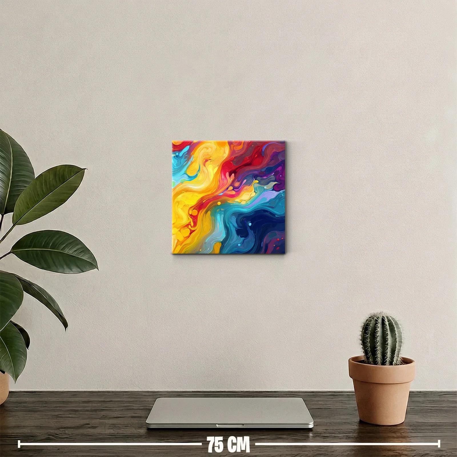 Cuadro vibrante con formas abstractas y colores intensos — miniatura 2