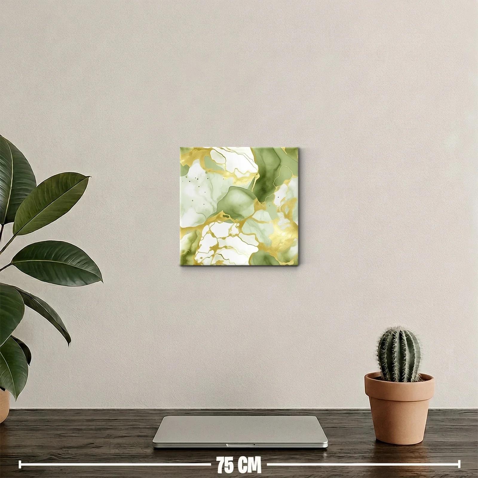 Composición abstracta en tonos verdes y dorados elegantes — miniatura 2